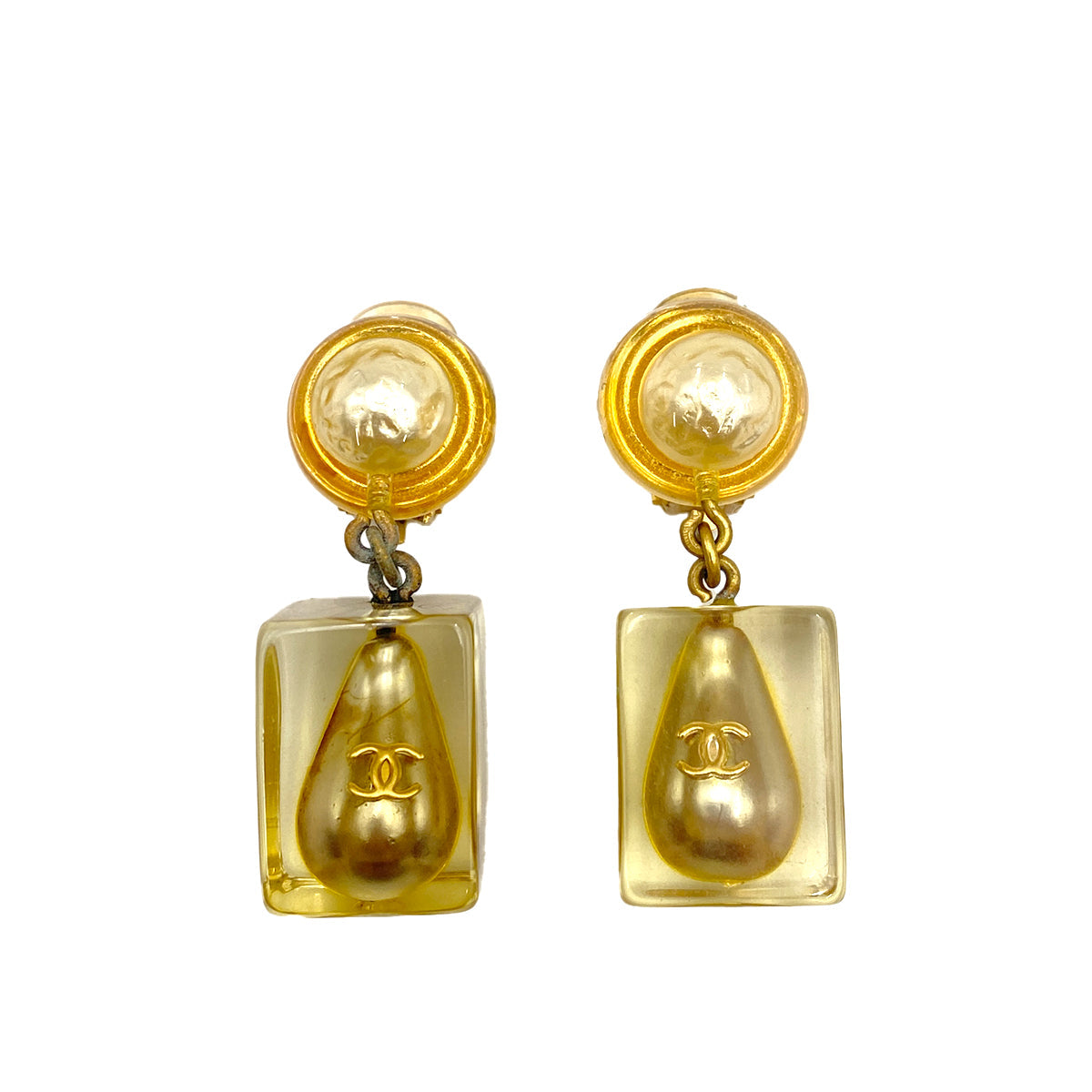 CHANEL VINTAGE EARRINGS SWING COCOMARK ACCESSORY 97P 90247301