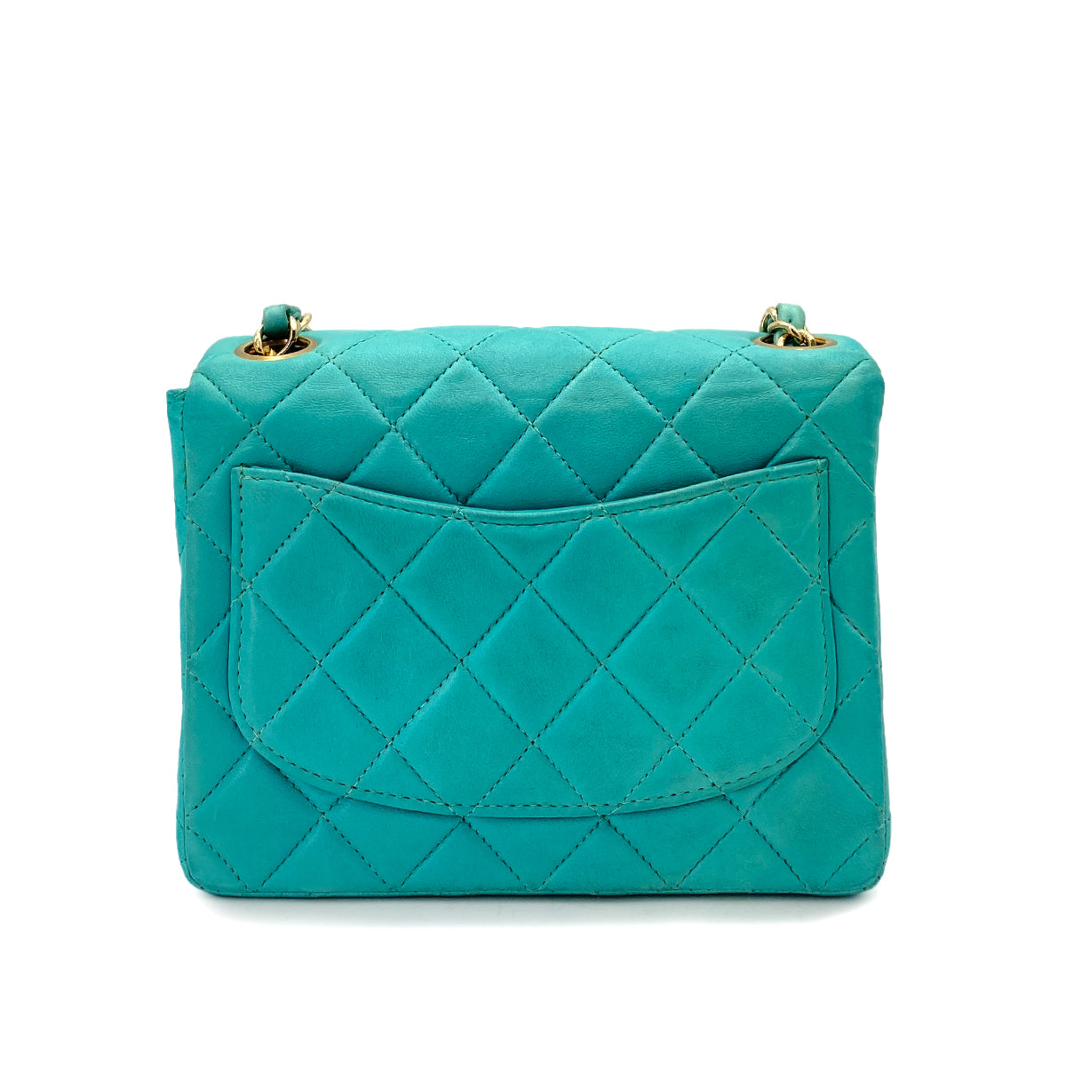 Chanel Vintage Mini Square Turquoise Lambskin GHW #7 90247997