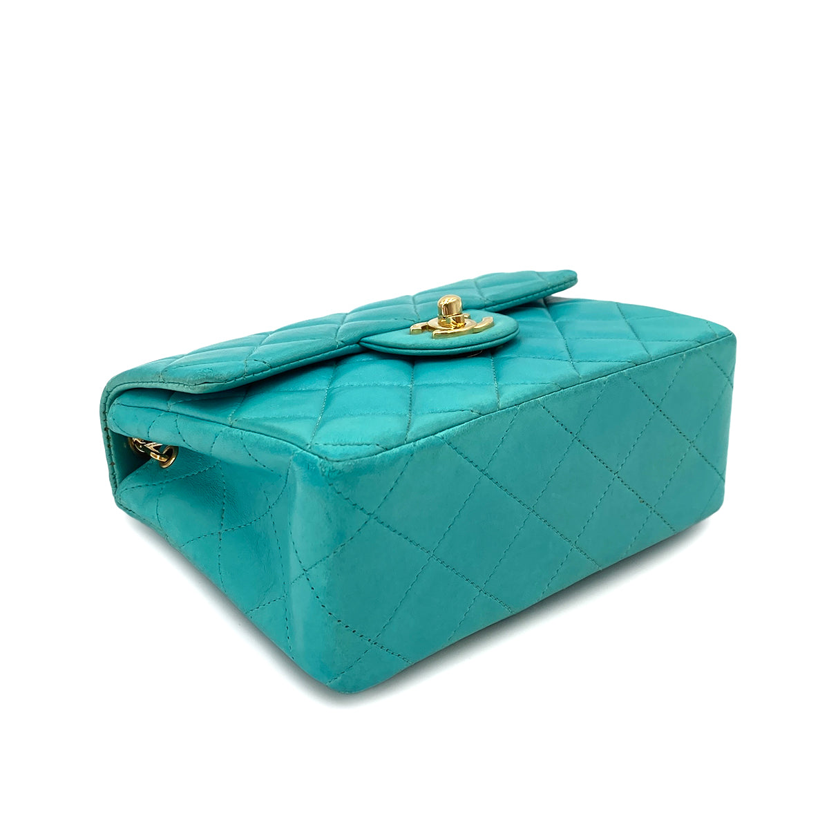 Chanel Vintage Mini Square Turquoise Lambskin GHW #7 90247997