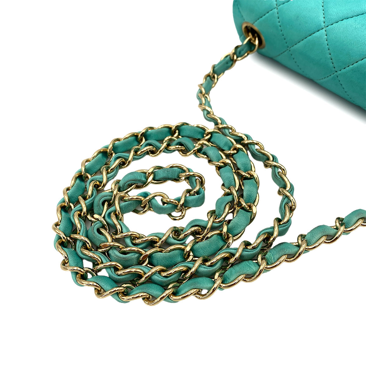 Chanel Vintage Mini Square Turquoise Lambskin GHW #7 90247997