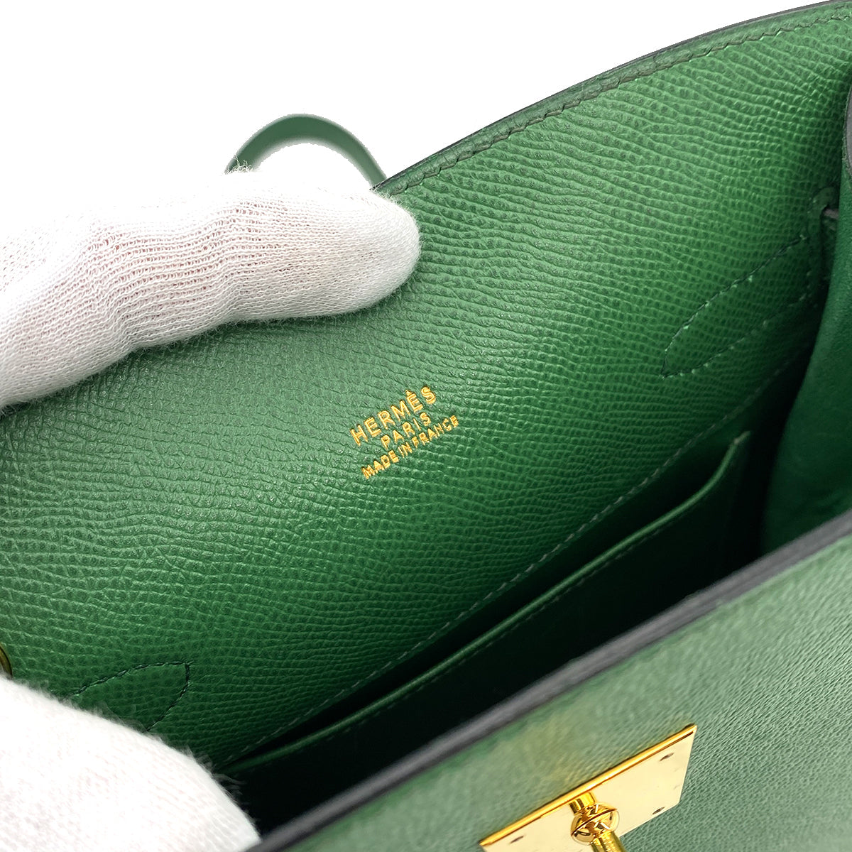 Hermes Vintage Kelly Sports MM Vert Bengale Courchevel GHW #W 90248808