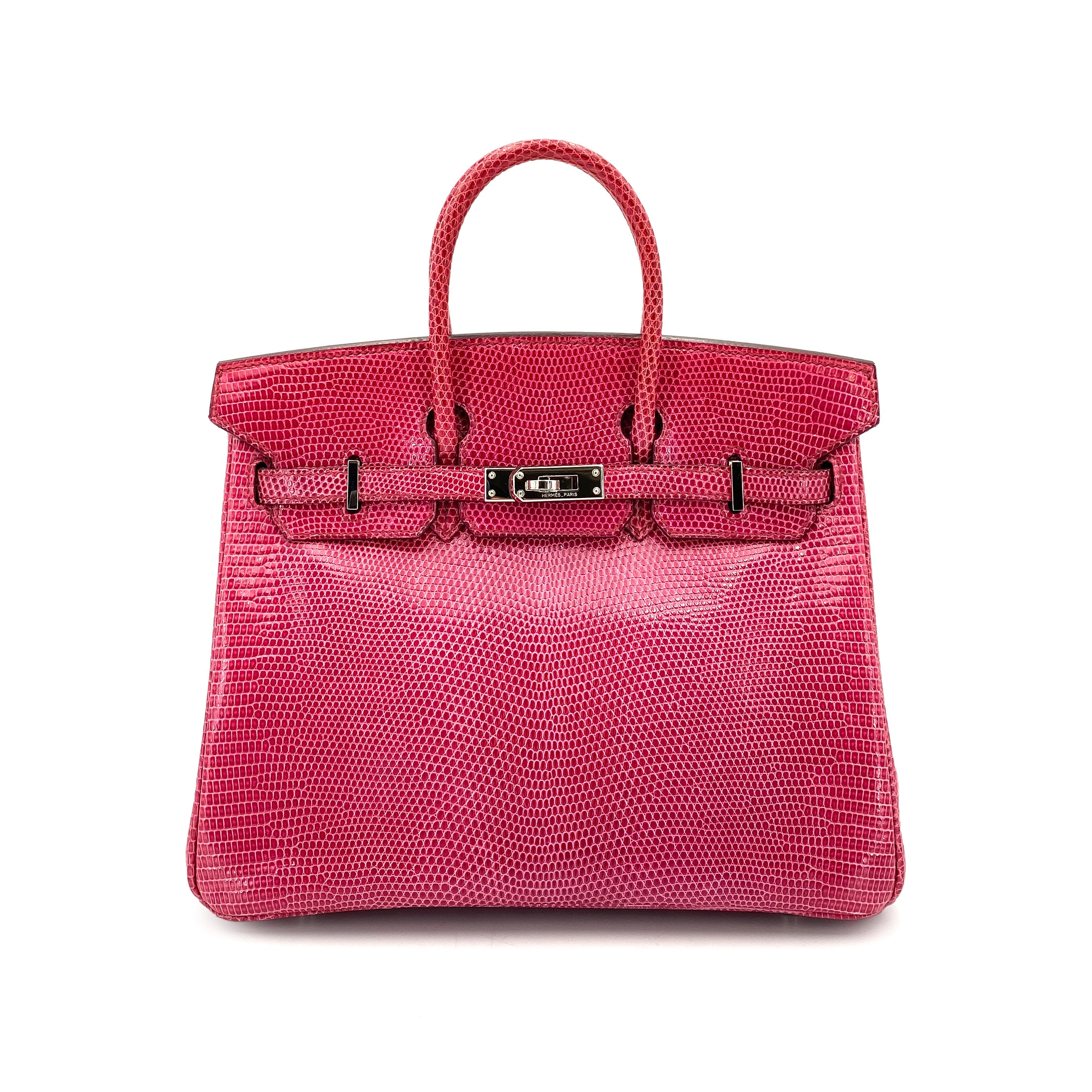 Hermes Birkin 25 Fuchsia Lizard PHW #K 90248833