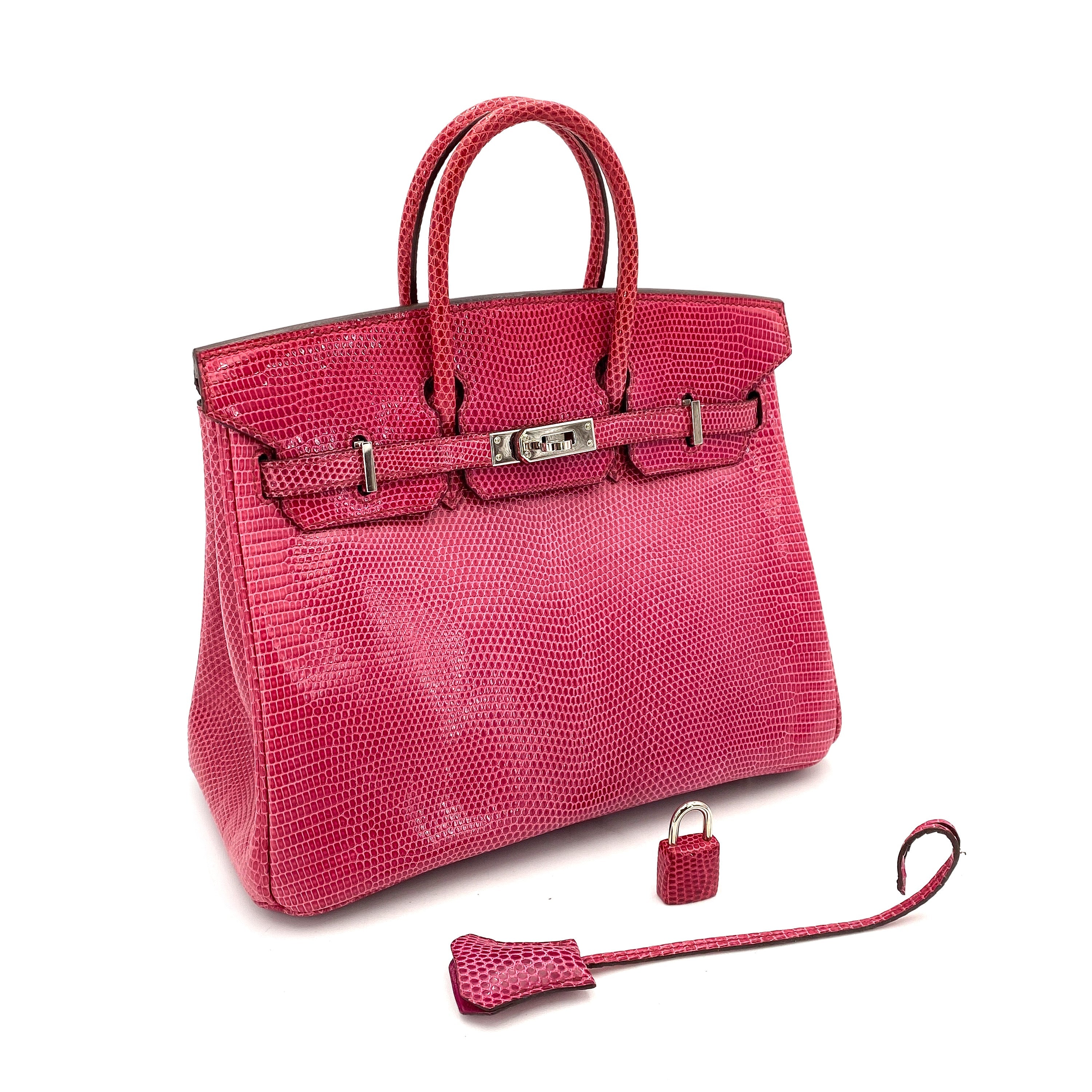 Hermes Birkin 25 Fuchsia Lizard PHW #K 90248833