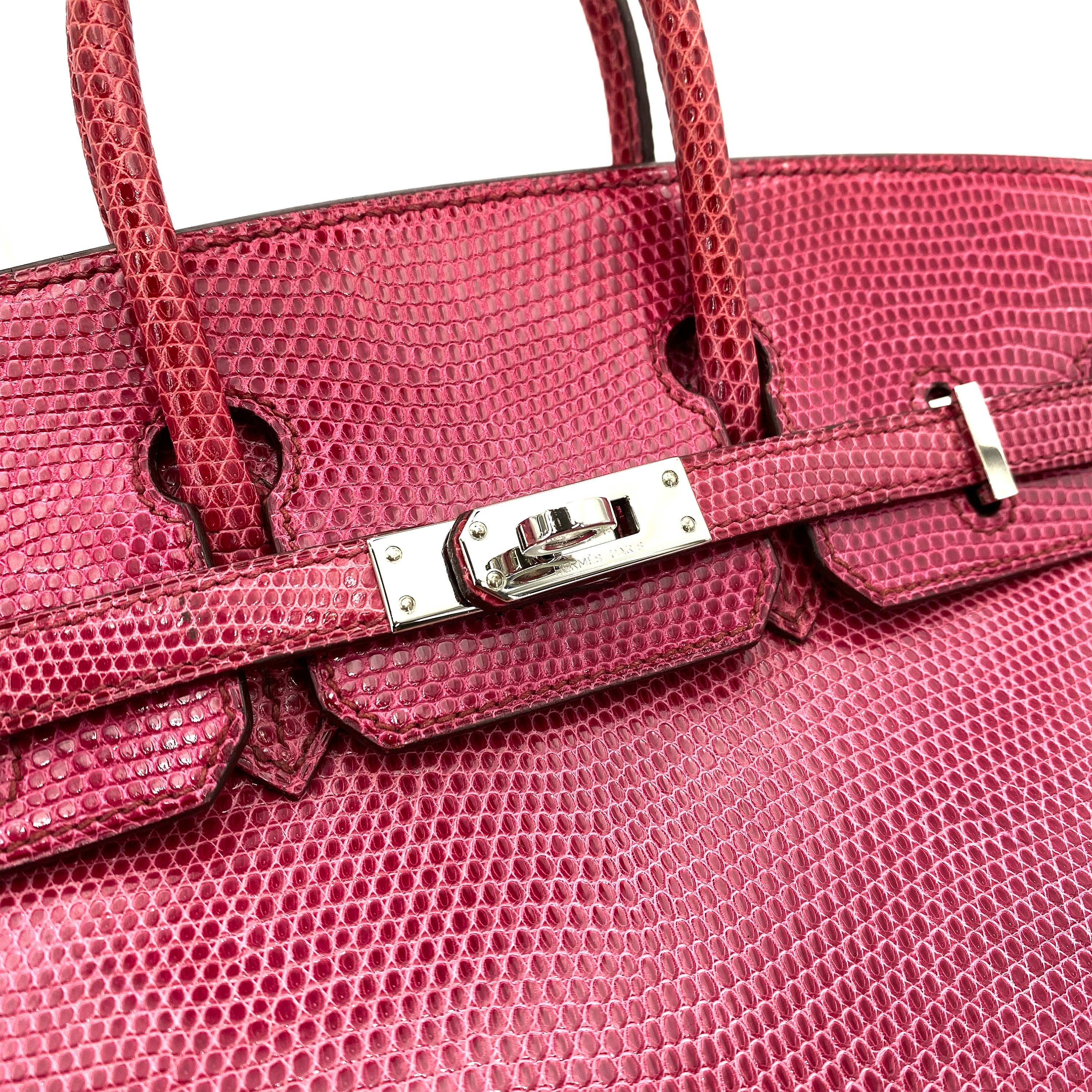 Hermes Birkin 25 Fuchsia Lizard PHW #K 90248833