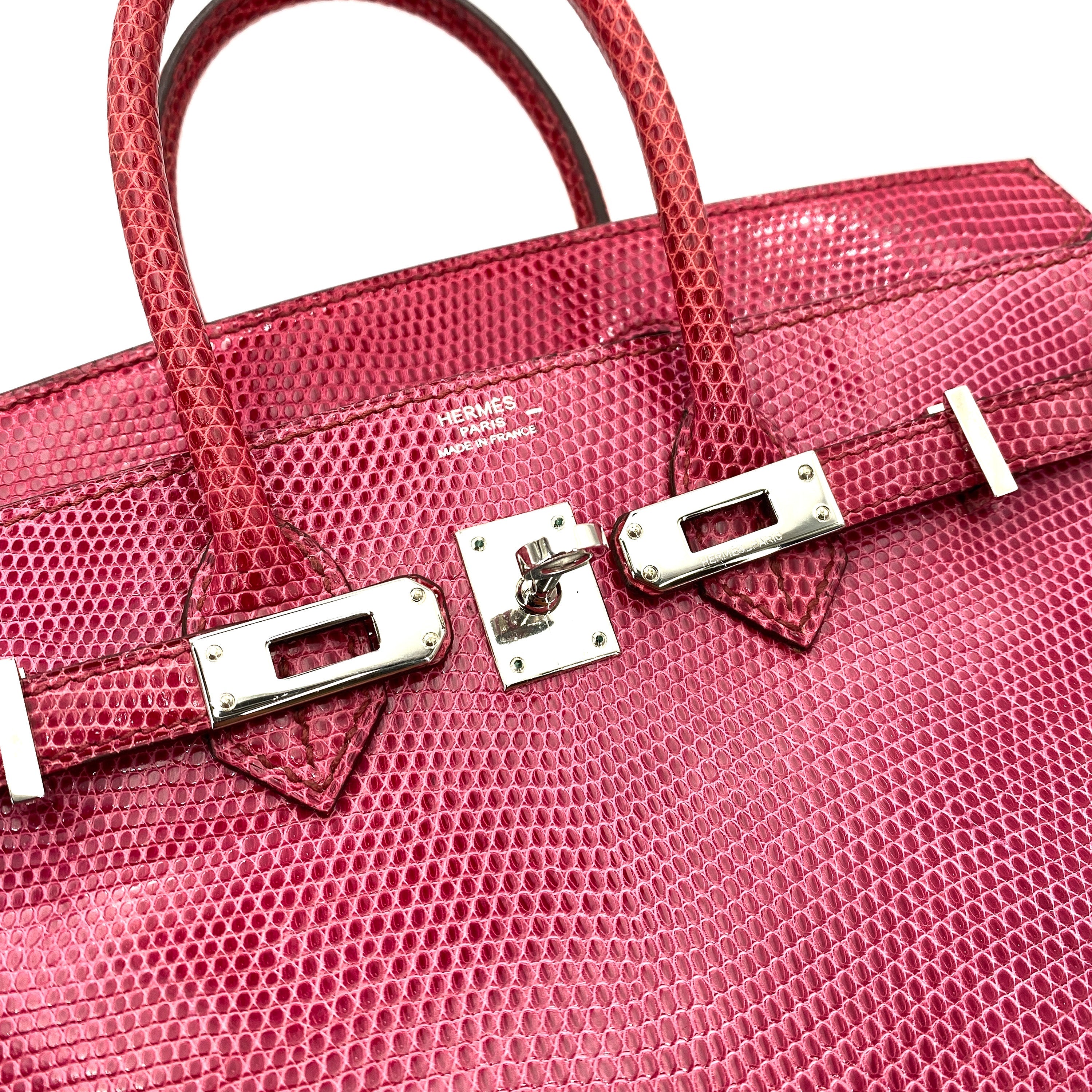 Hermes Birkin 25 Fuchsia Lizard PHW #K 90248833