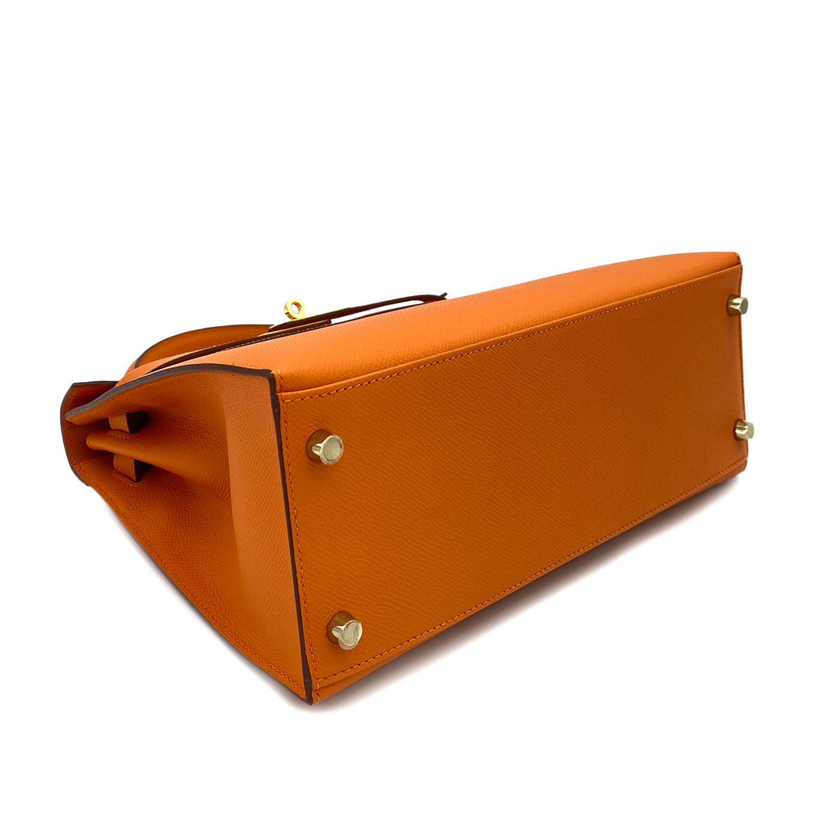 HERMES KELLY 28 SELLIER ORANGE EPSOM GHW #M 90249019