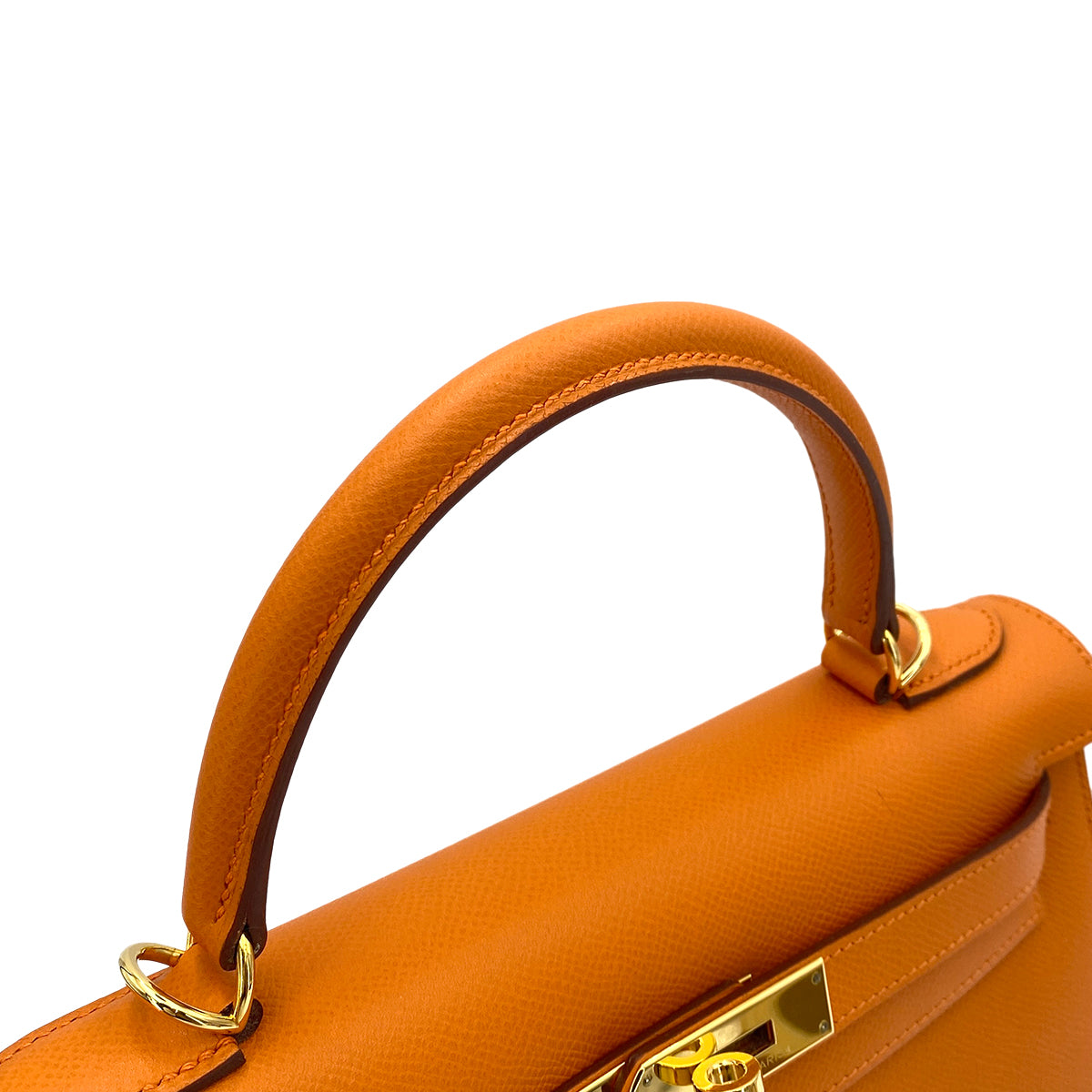 HERMES KELLY 28 SELLIER ORANGE EPSOM GHW #M 90249019