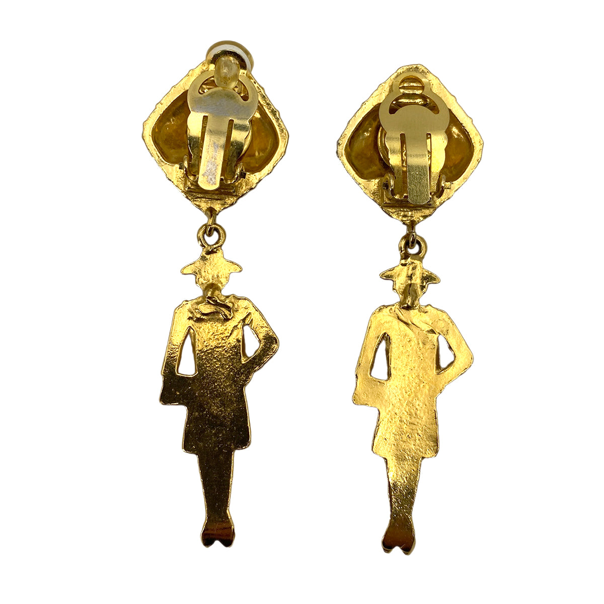 CHANEL VINTAGE EARRINGS MADEMOISELLE GOLD ACCESSORY 90249042