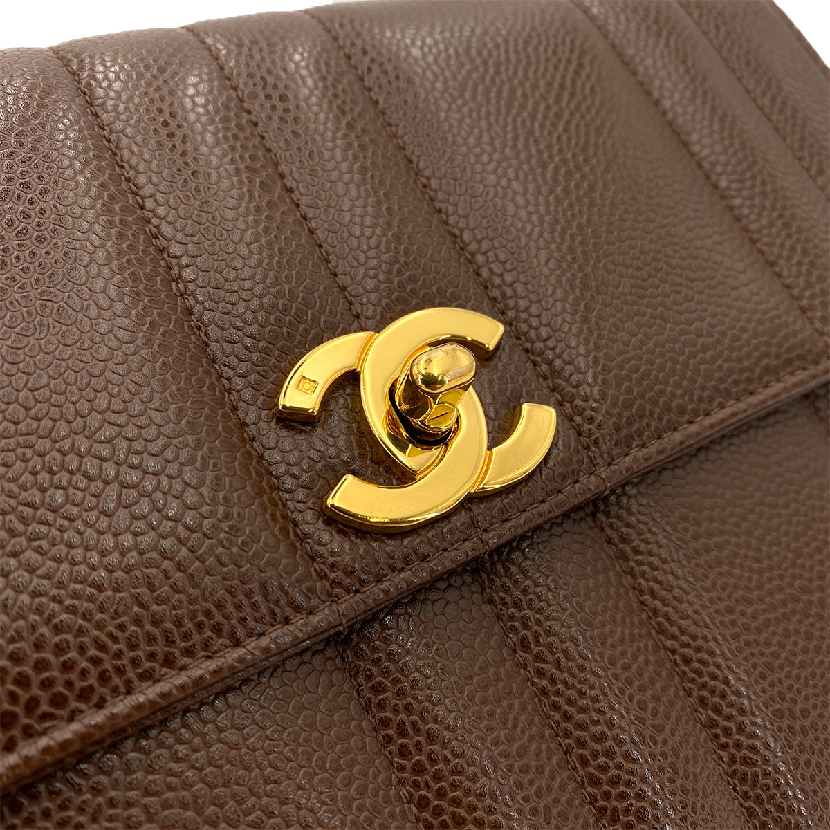 Chanel Vintage Single Flap Mademoiselle Brown Caviar GHW #3 90249065