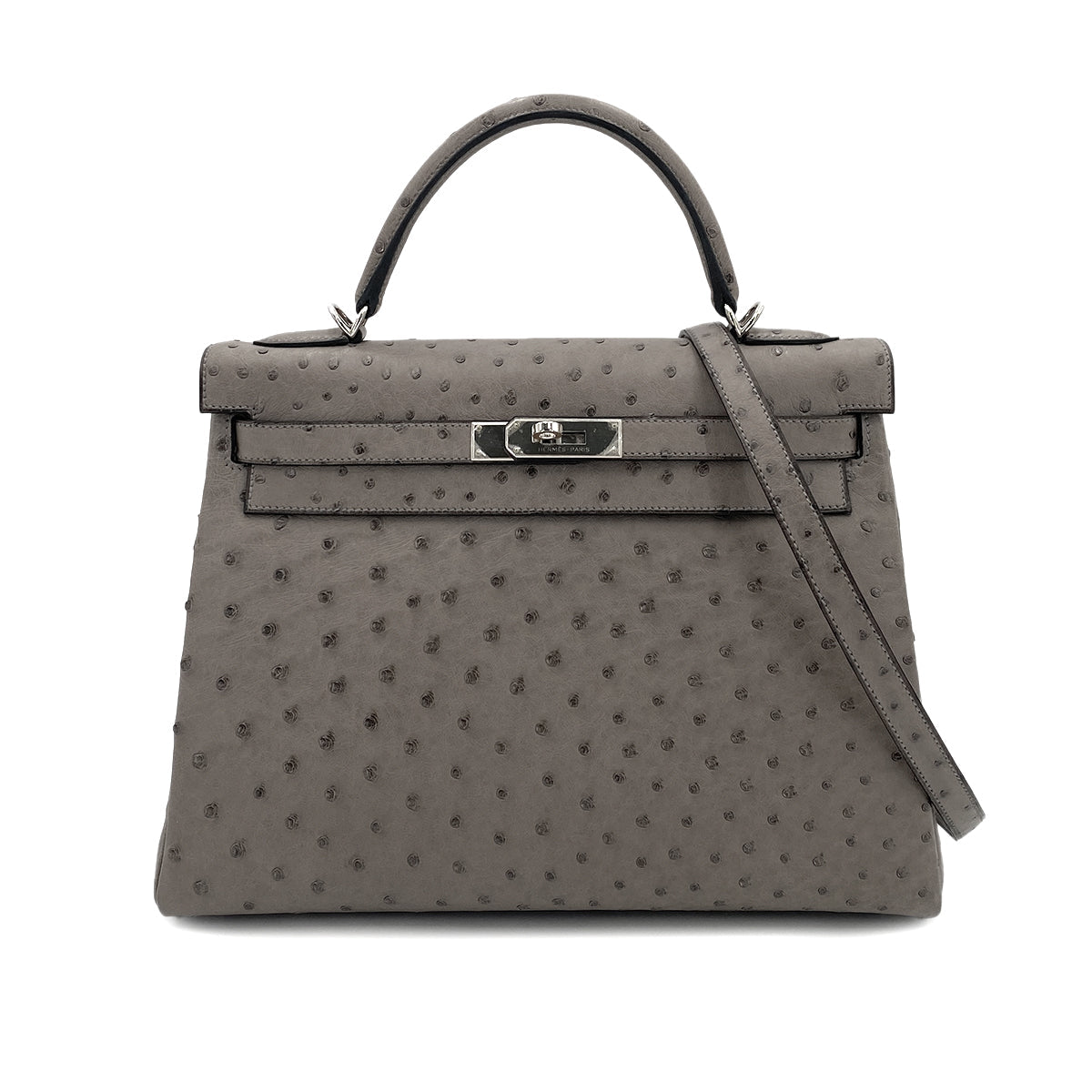 Hermes Kelly 32 Retourne Mousse Ostrich PHW #M 90249810