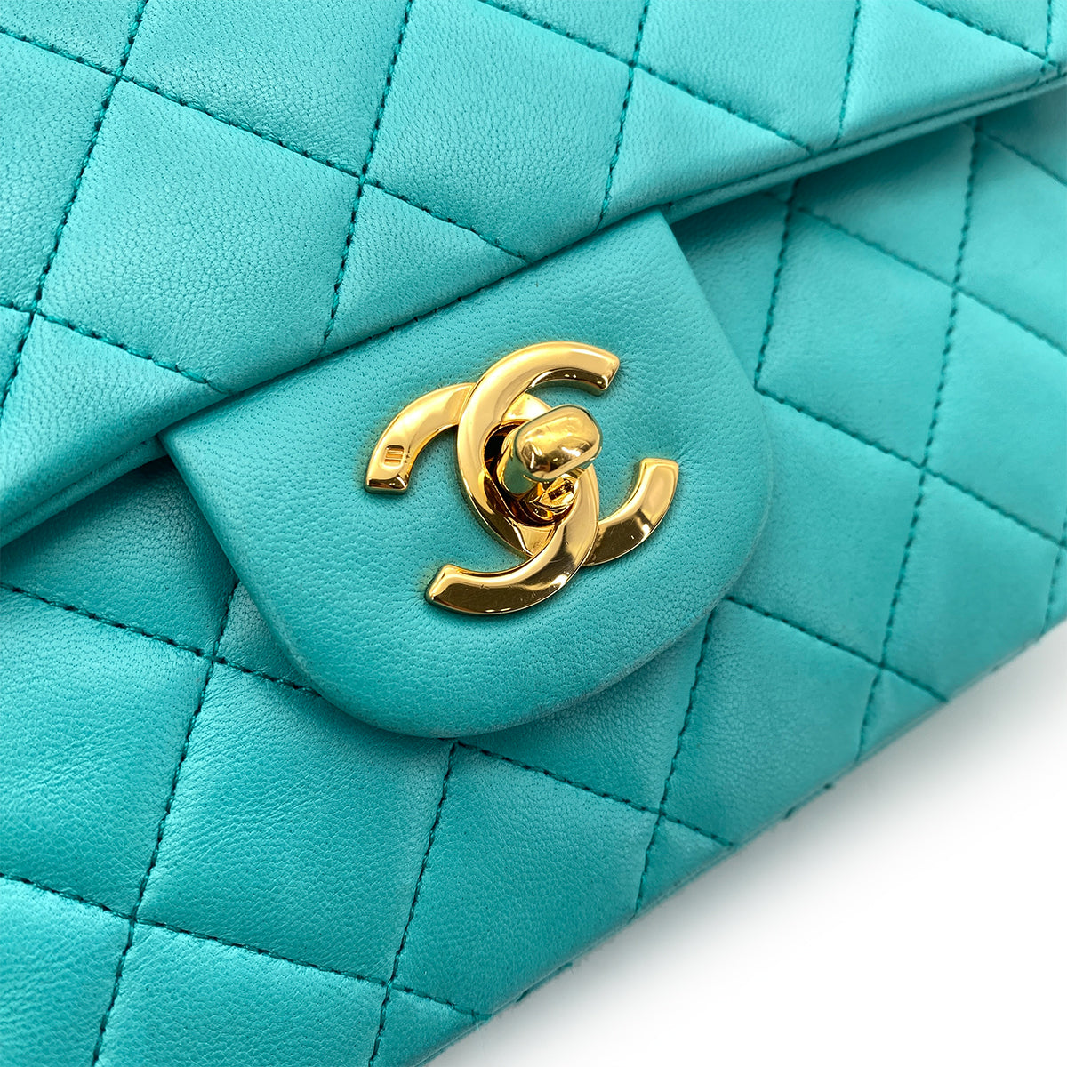 Chanel Vintage Classic Flap Small Emerald Green Lambskin GHW #1 90249822