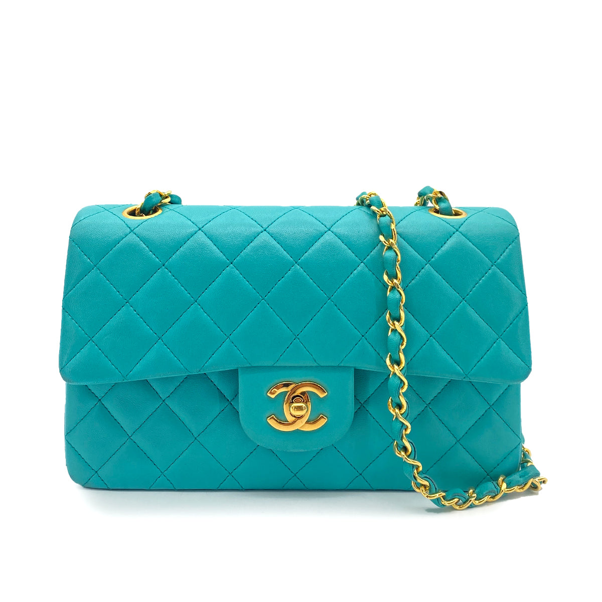 Chanel Vintage Classic Flap Small Emerald Green Lambskin GHW #1 90249822