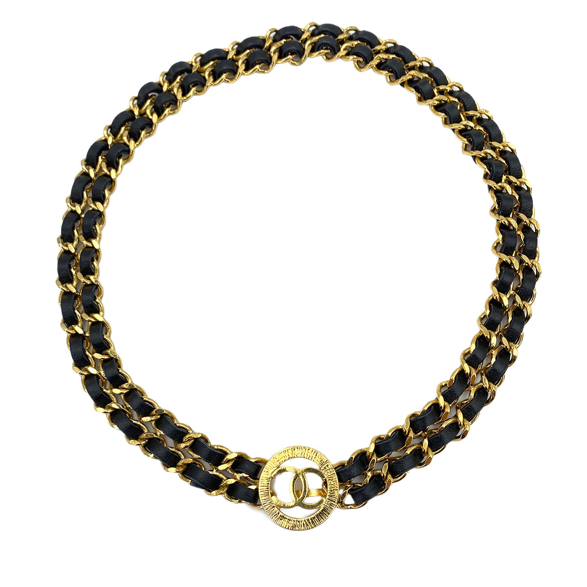 CHANEL VINTAGE CHAIN BELT LEATHER COCOMARK ACCESSORY 90249881