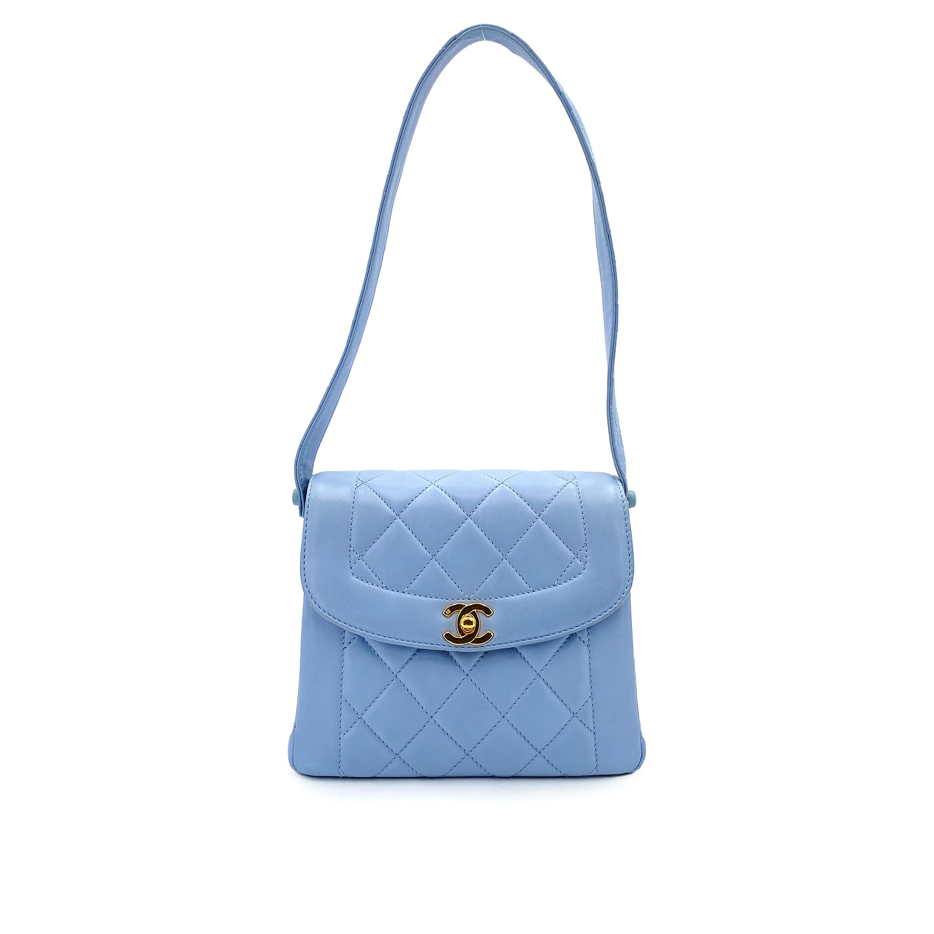 Chanel Vintage Shoulder Blue Lambskin GHW #4 90250071