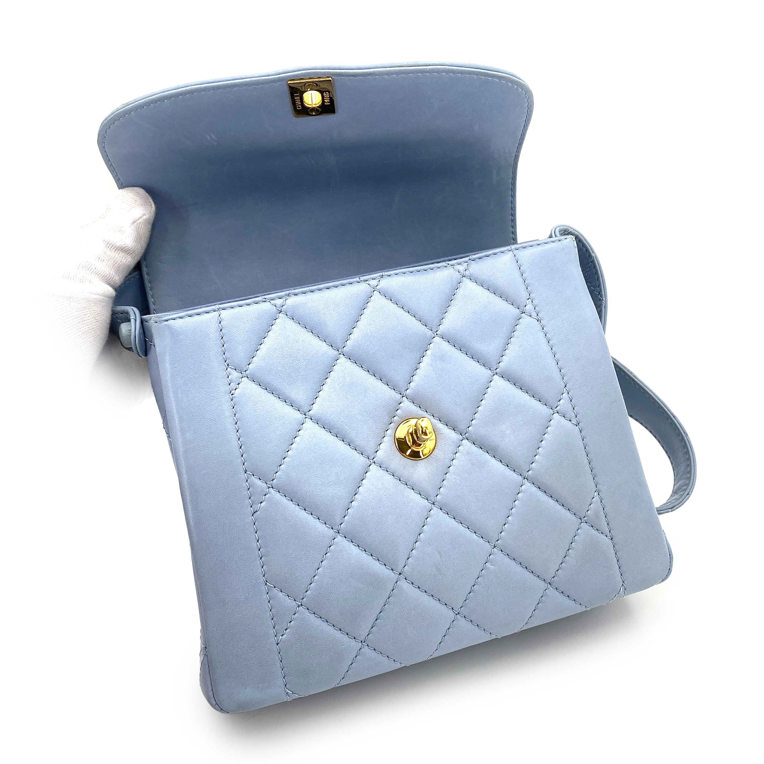 Chanel Vintage Shoulder Blue Lambskin GHW #4 90250071