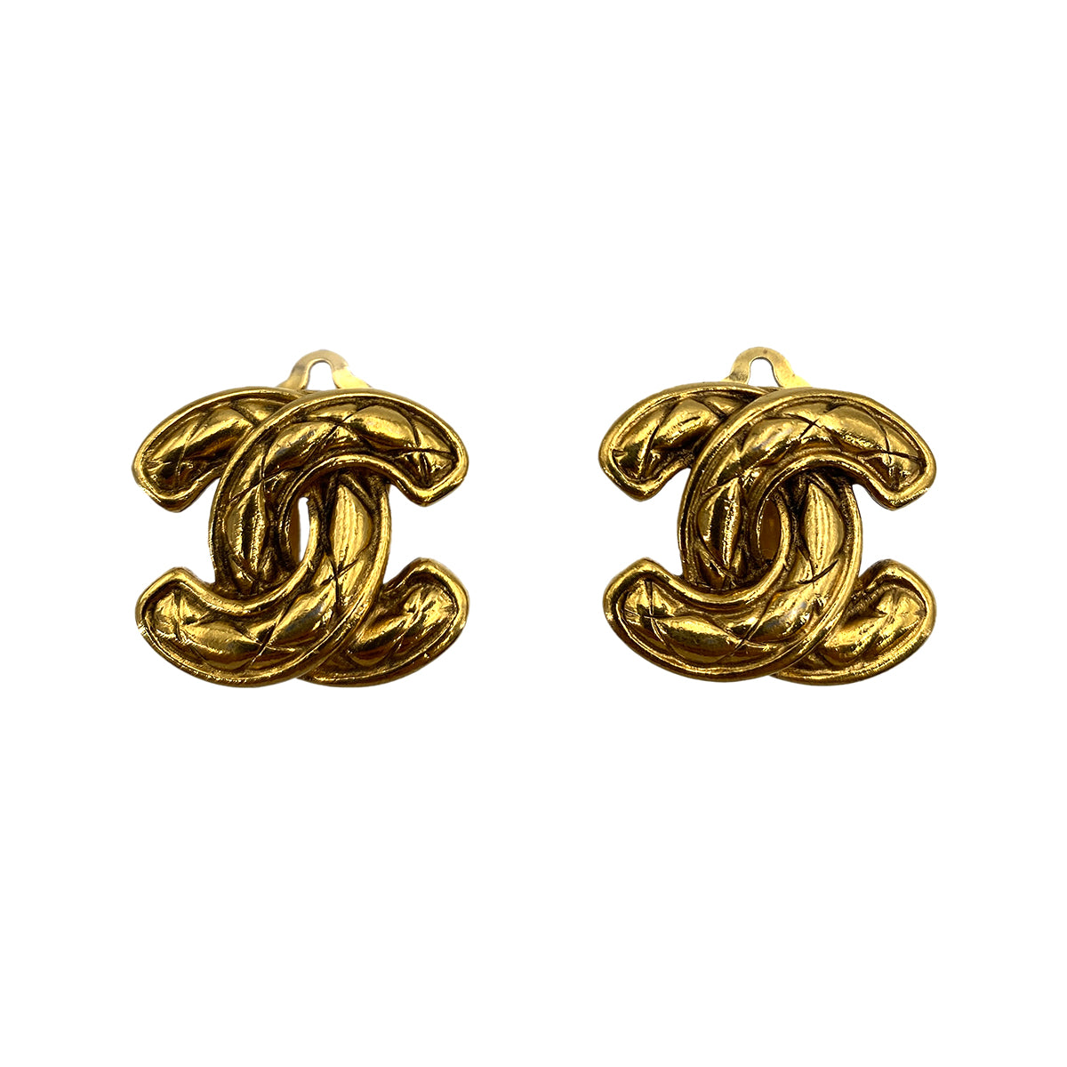 CHANEL VINTAGE EARRINGS MATELASSE COCOMARK ACCESSORY 90250301