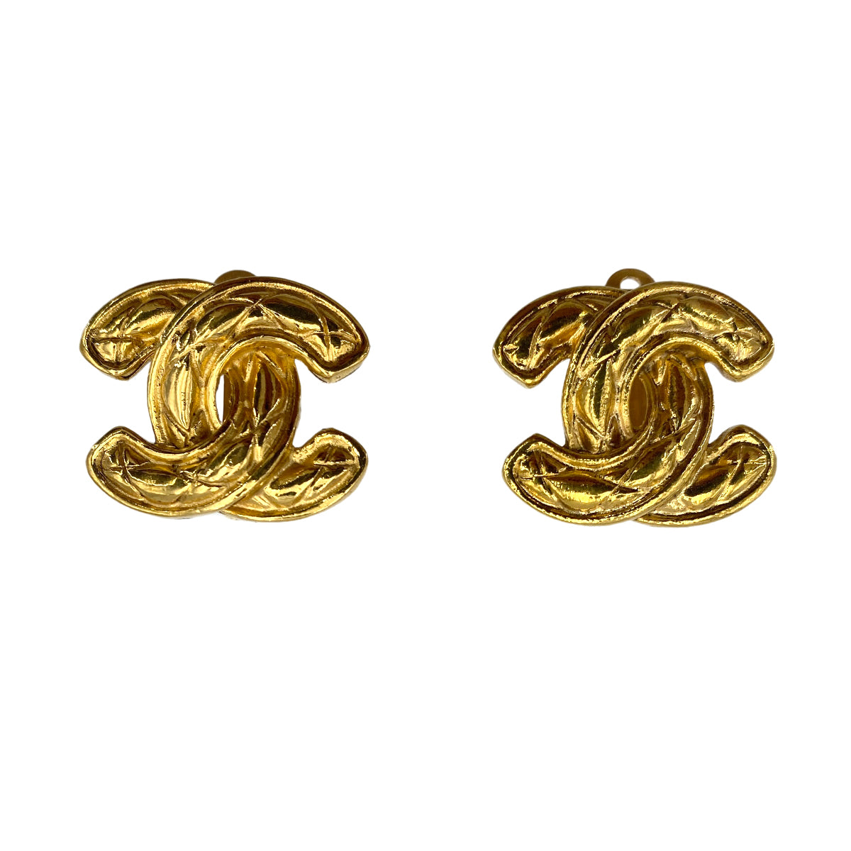 CHANEL VINTAGE EARRINGS MATELASSE COCOMARK ACCESSORY 90250304