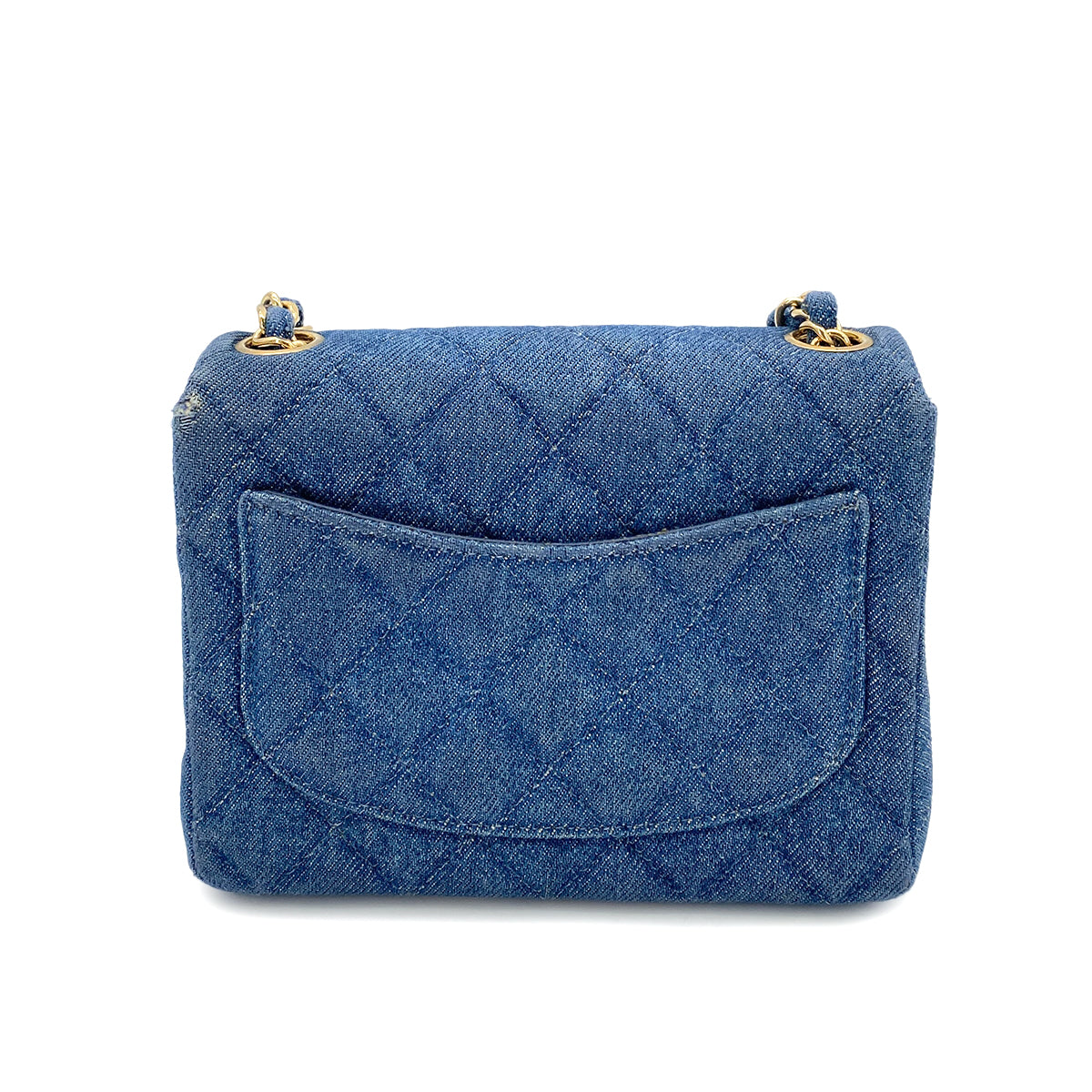 Chanel Vintage Mini Square Blue Denim GHW #5 90250466