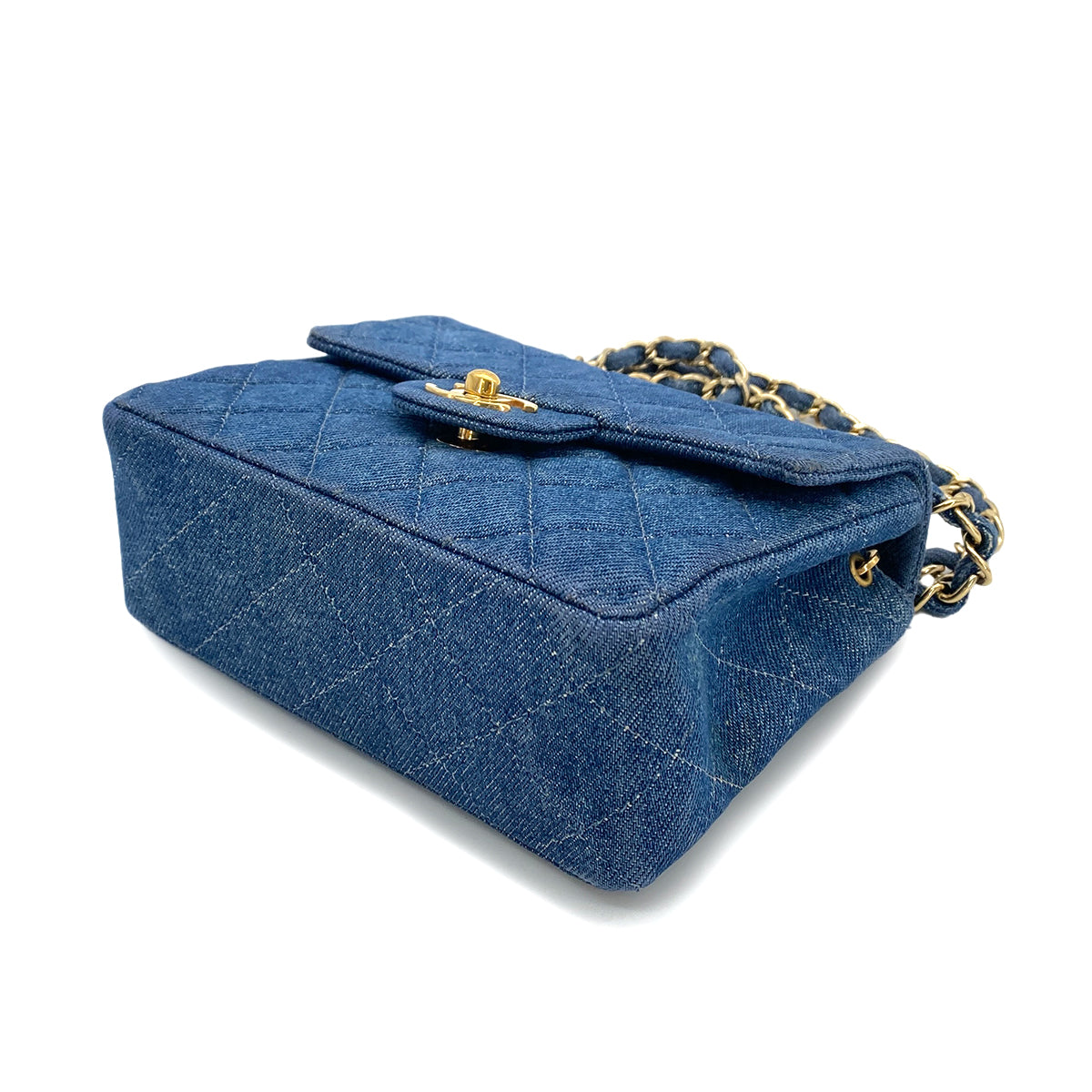 Chanel Vintage Mini Square Blue Denim GHW #5 90250466