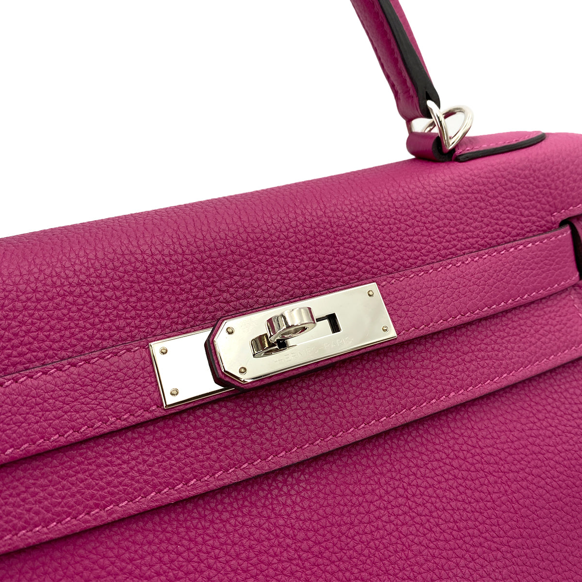 HERMES KELLY 28 RETOURNE ROSE POURPRE TOGO PHW #C - 90250504