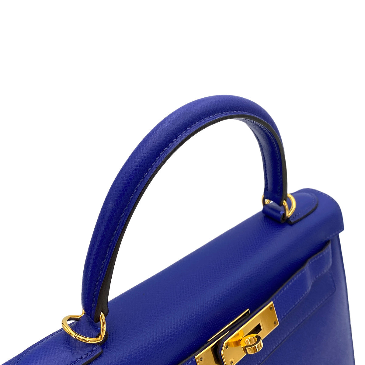 HERMES KELLY 28 SELLIER BLUE ELECTRIC EPSOM GHW #T 90250505