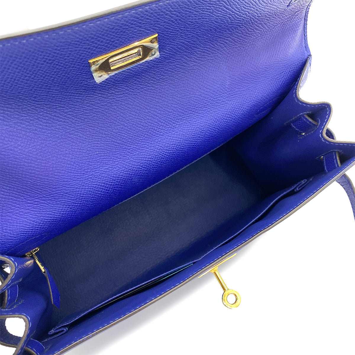 HERMES KELLY 28 SELLIER BLUE ELECTRIC EPSOM GHW #T 90250505