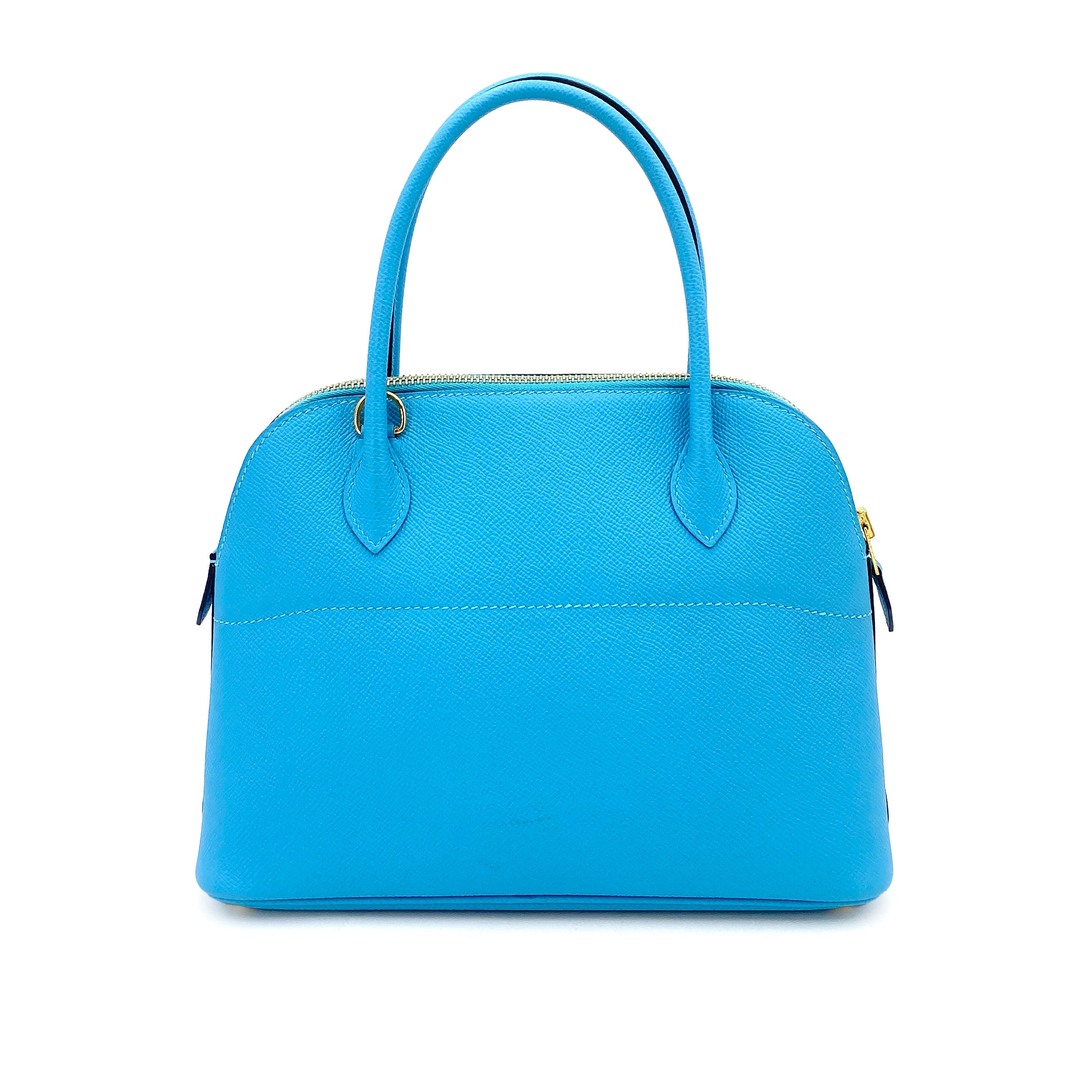 HERMES BOLIDE 27 BLUE DU NORD EPSOM HAND SHOULDER BAG D 90250522