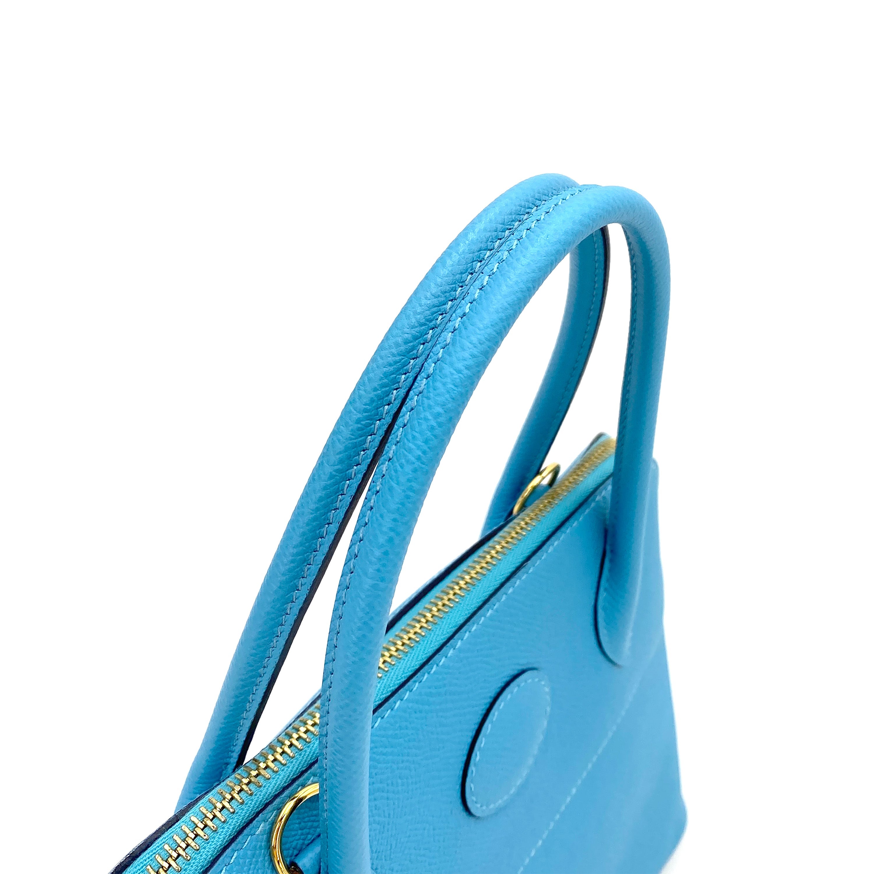 HERMES BOLIDE 27 BLUE DU NORD EPSOM HAND SHOULDER BAG D 90250522