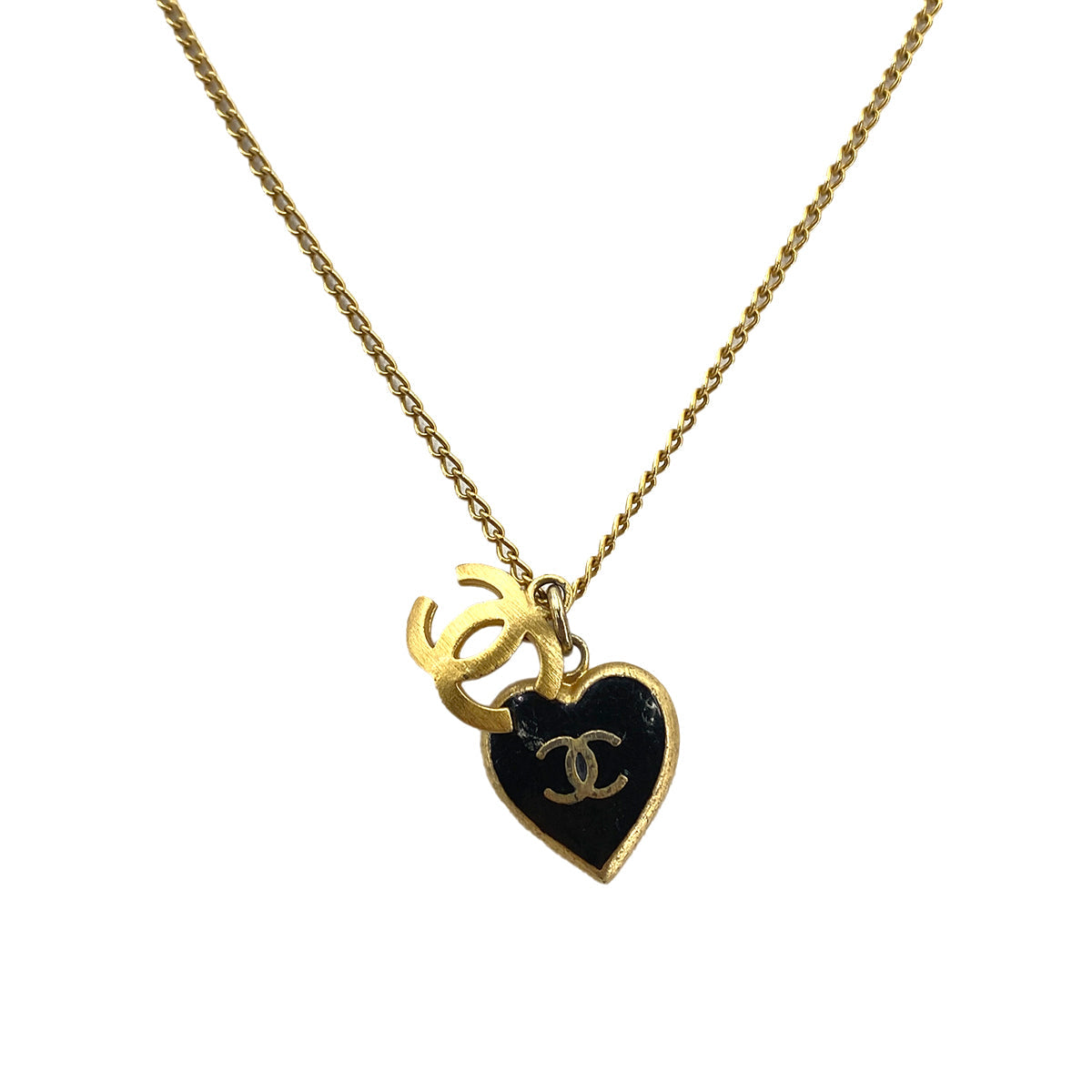 CHANEL VINTAGE NECKLACE HEART MOTIF COCOMARK ACCESSORY 02P 90250734