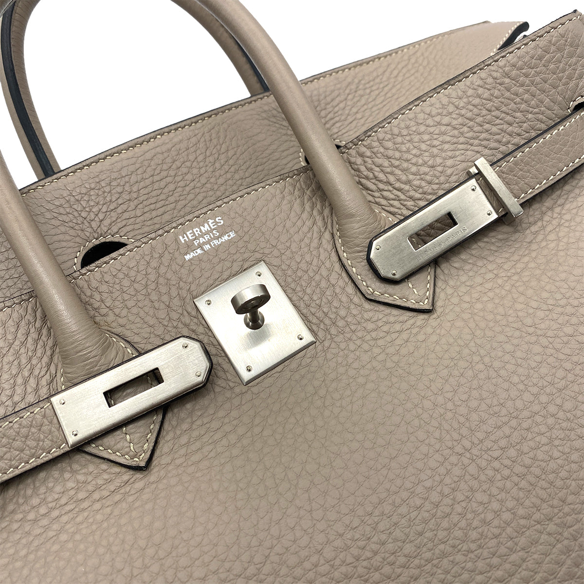 HERMES BIRKIN 35 GRIS TOURTERELLE TAURILLON CLEMENCE HAND BAG □D SHW 90251101