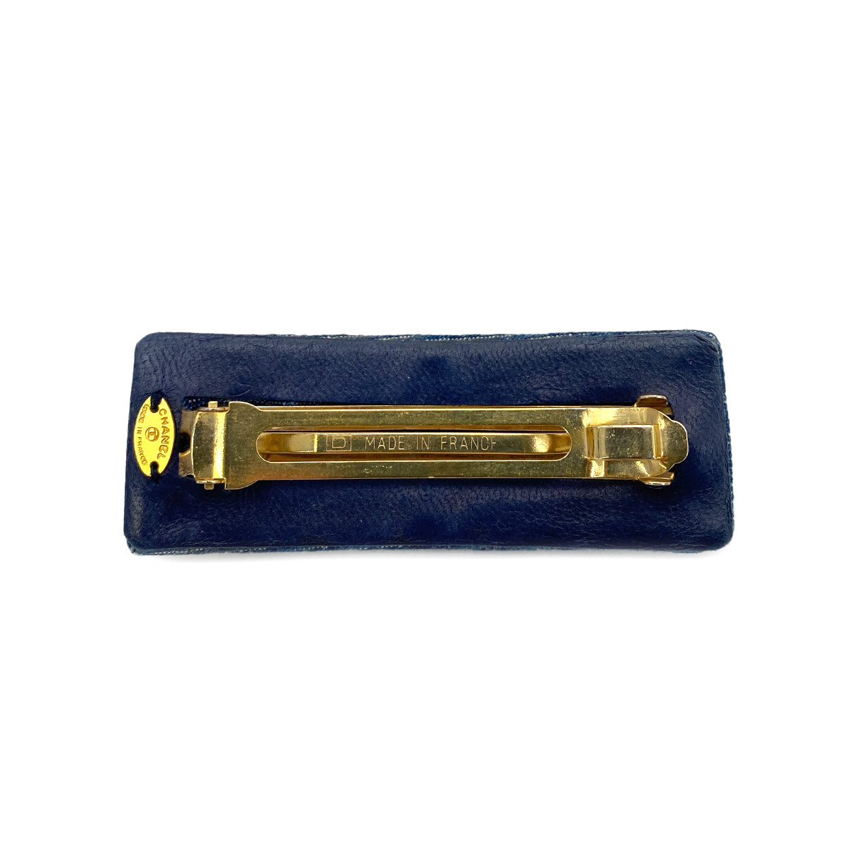 CHANEL VINTAGE VALLETTA TURN LOCK COCOMARK DENIM BLUE ACCESSORY 90251124