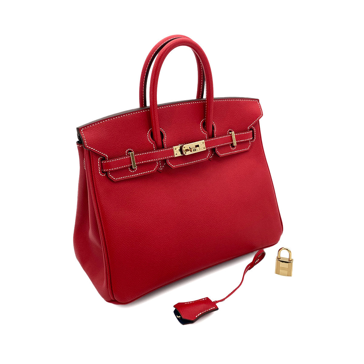 HERMES BIRKIN 25 CANDY ROUGE CASAQUE / BLUE THALASSA EPSOM PBHW #P 90251379