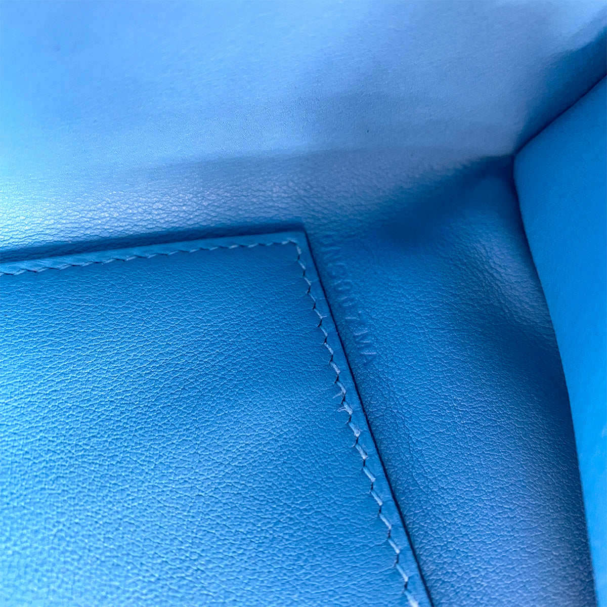 Hermes Kelly Pochette Turquoise Swift PHW #D 90251384