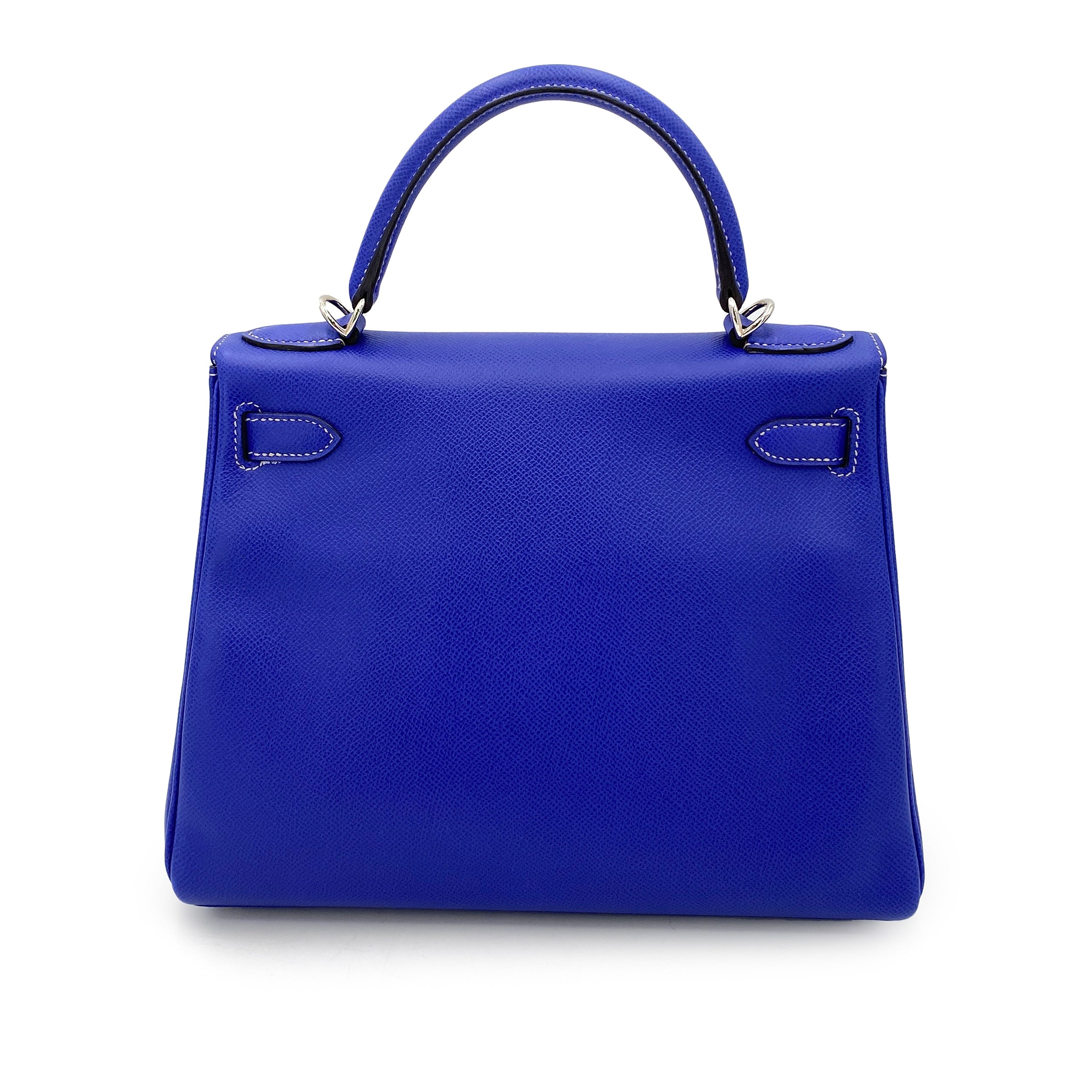 HERMES KELLY 28 CANDY RETOURNE BLUE ELECTRIC / MYKONOS EPSOM PHW #O 90251391