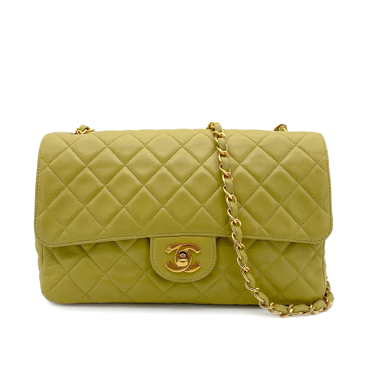 Chanel Vintage Single Flap Green Lambskin GHW #4 90251845