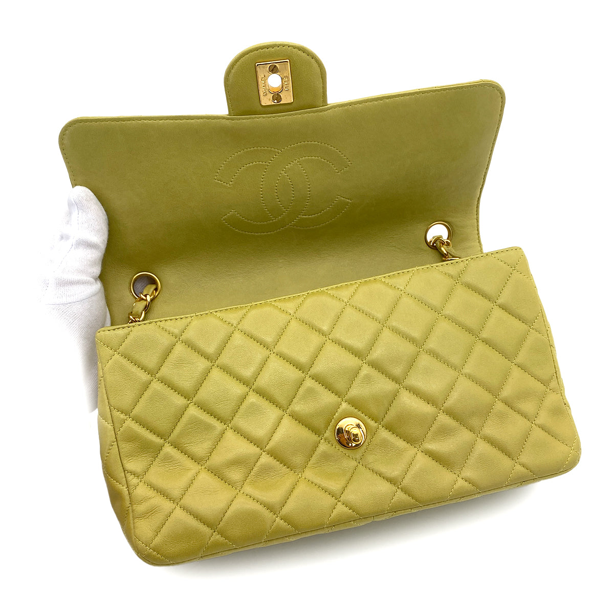 Chanel Vintage Single Flap Green Lambskin GHW #4 90251845