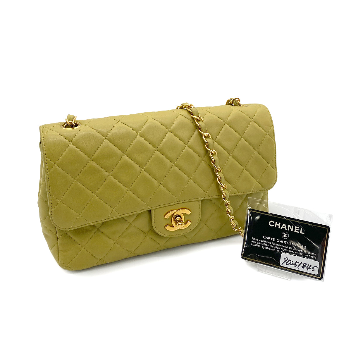 Chanel Vintage Single Flap Green Lambskin GHW #4 90251845