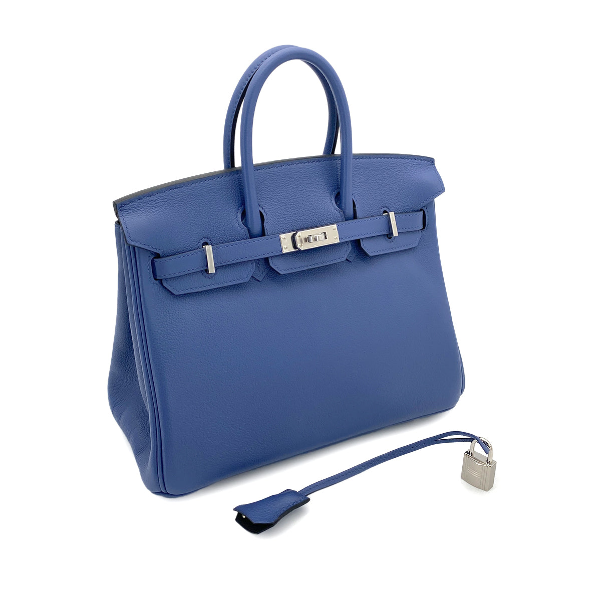 HERMES BIRKIN 25 BLUE BRIGHTON NOVILLO PHW #Z 90251950