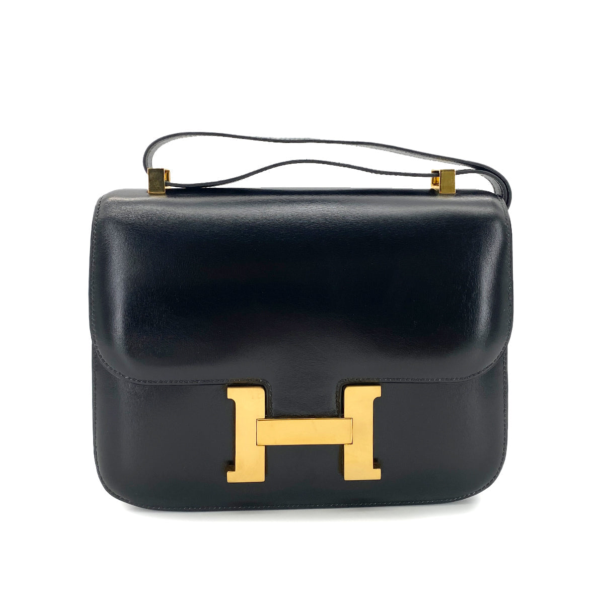 HERMES CONSTANCE BLACK BOXCALF SHOULDER BAG 〇K 90251957