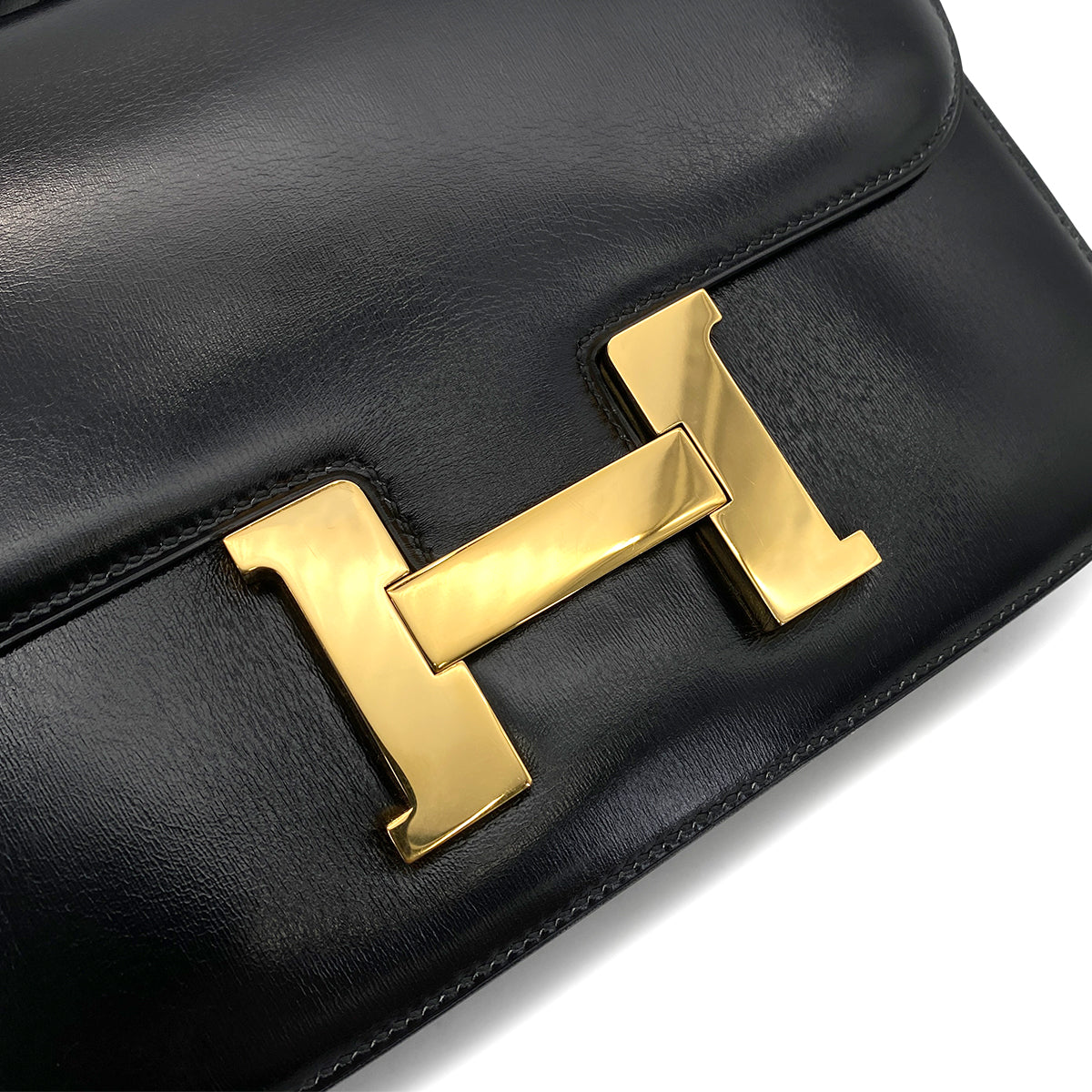 HERMES CONSTANCE BLACK BOXCALF SHOULDER BAG 〇K 90251957