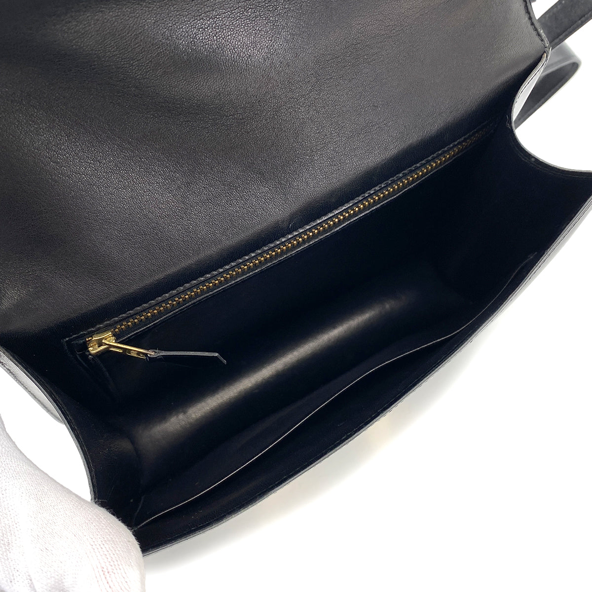 HERMES CONSTANCE BLACK BOXCALF SHOULDER BAG 〇K 90251957