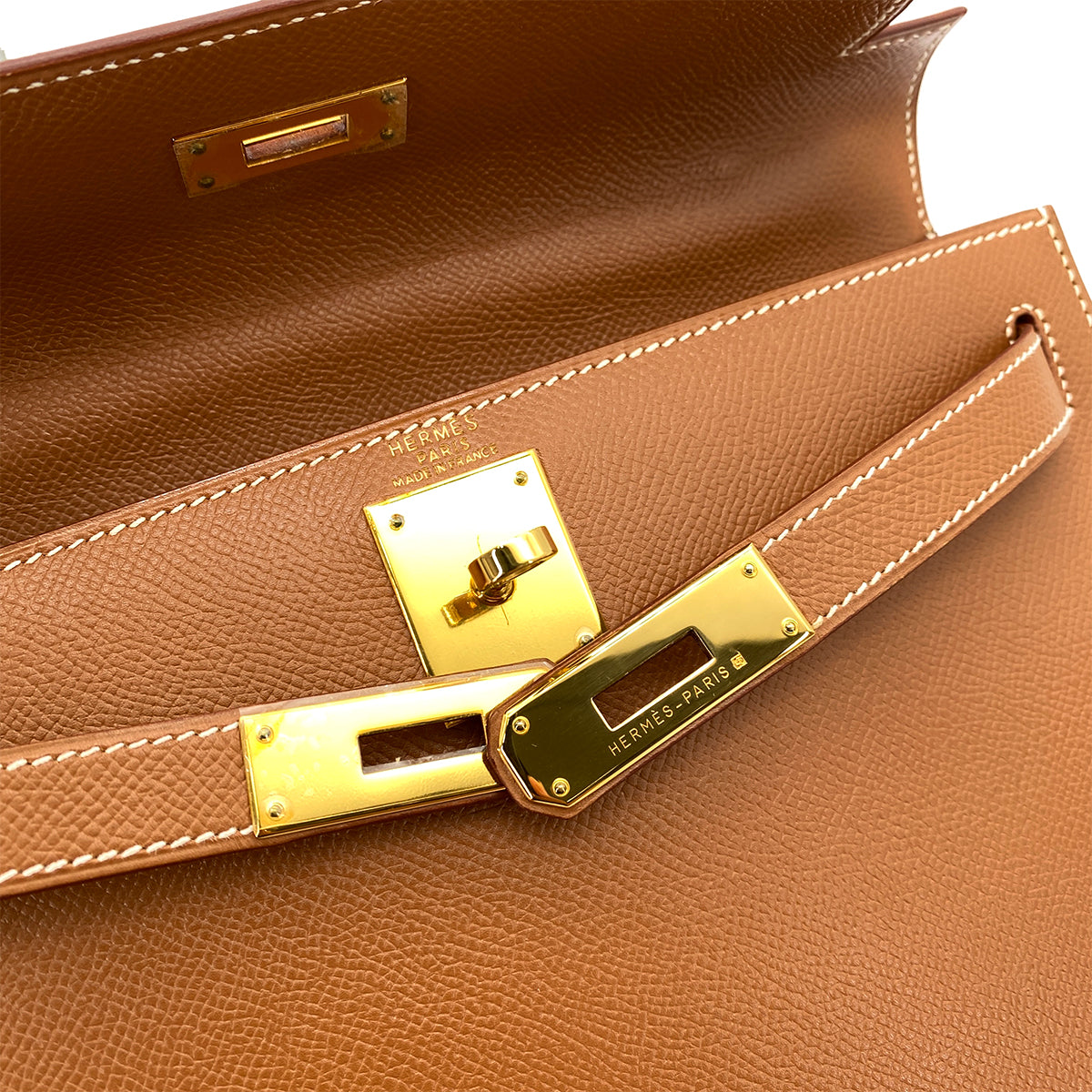 Hermes Vintage Kelly 28 Sellier Gold Courchevel GHW #D 90252019