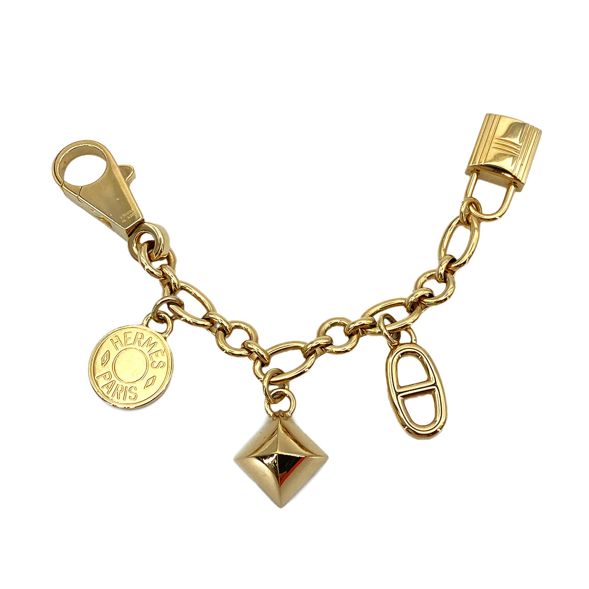 HERMES AMULET4 OLGA CHARM GOLD SELLIER CHAINE D'ANCRE MEDOR ACCESSORY 90252031