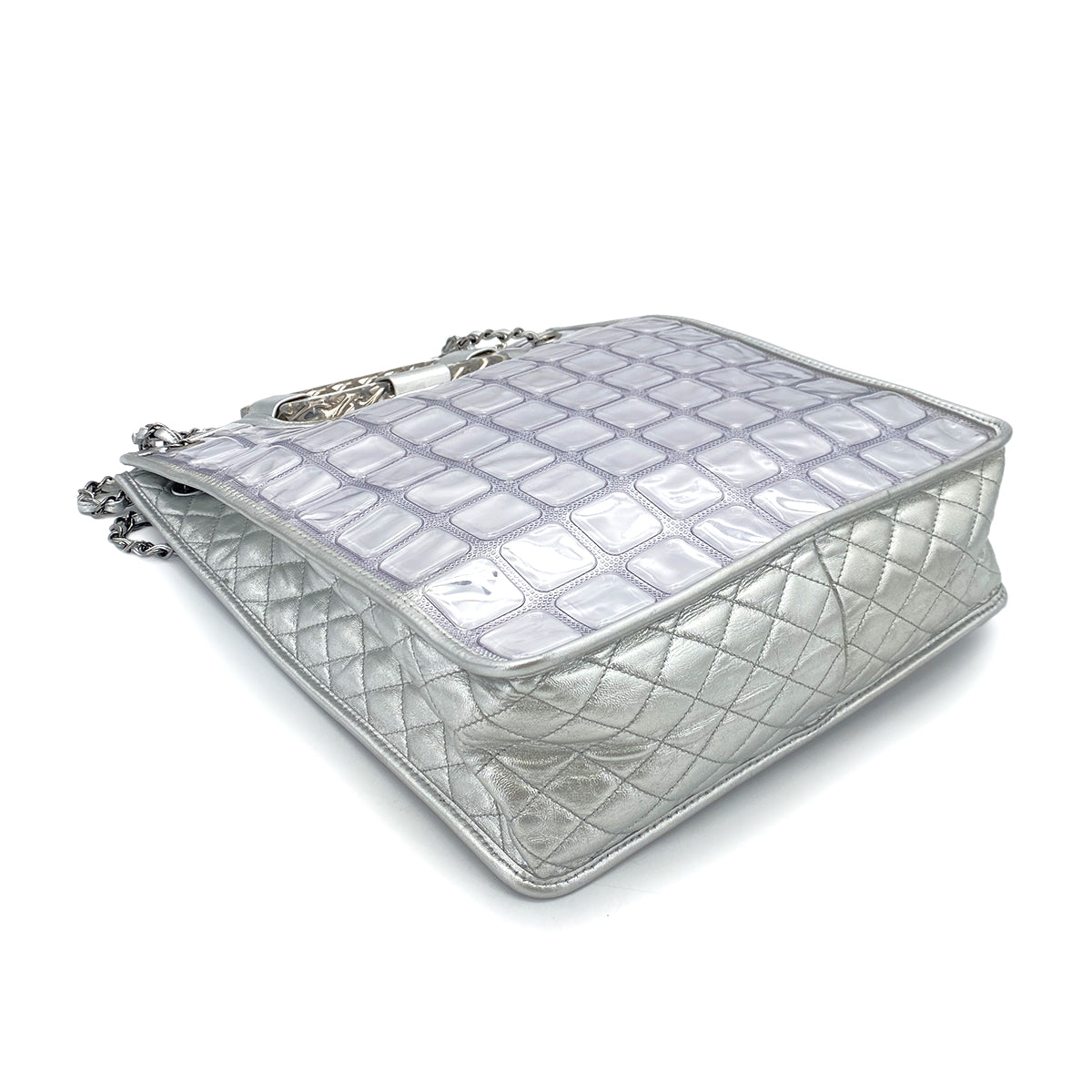 Chanel Vintage Ice Cube Tote Silver Vinyl #5 90252564