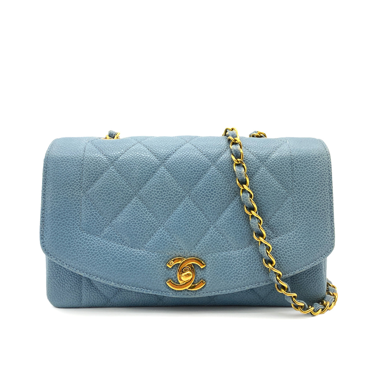 Chanel Vintage Diana Small Grey-Blue Caviar GHW #3 90252875