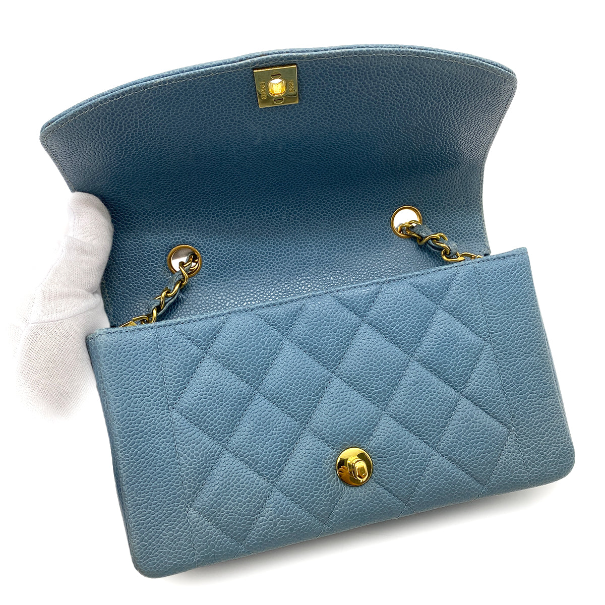 Chanel Vintage Diana Small Grey-Blue Caviar GHW #3 90252875