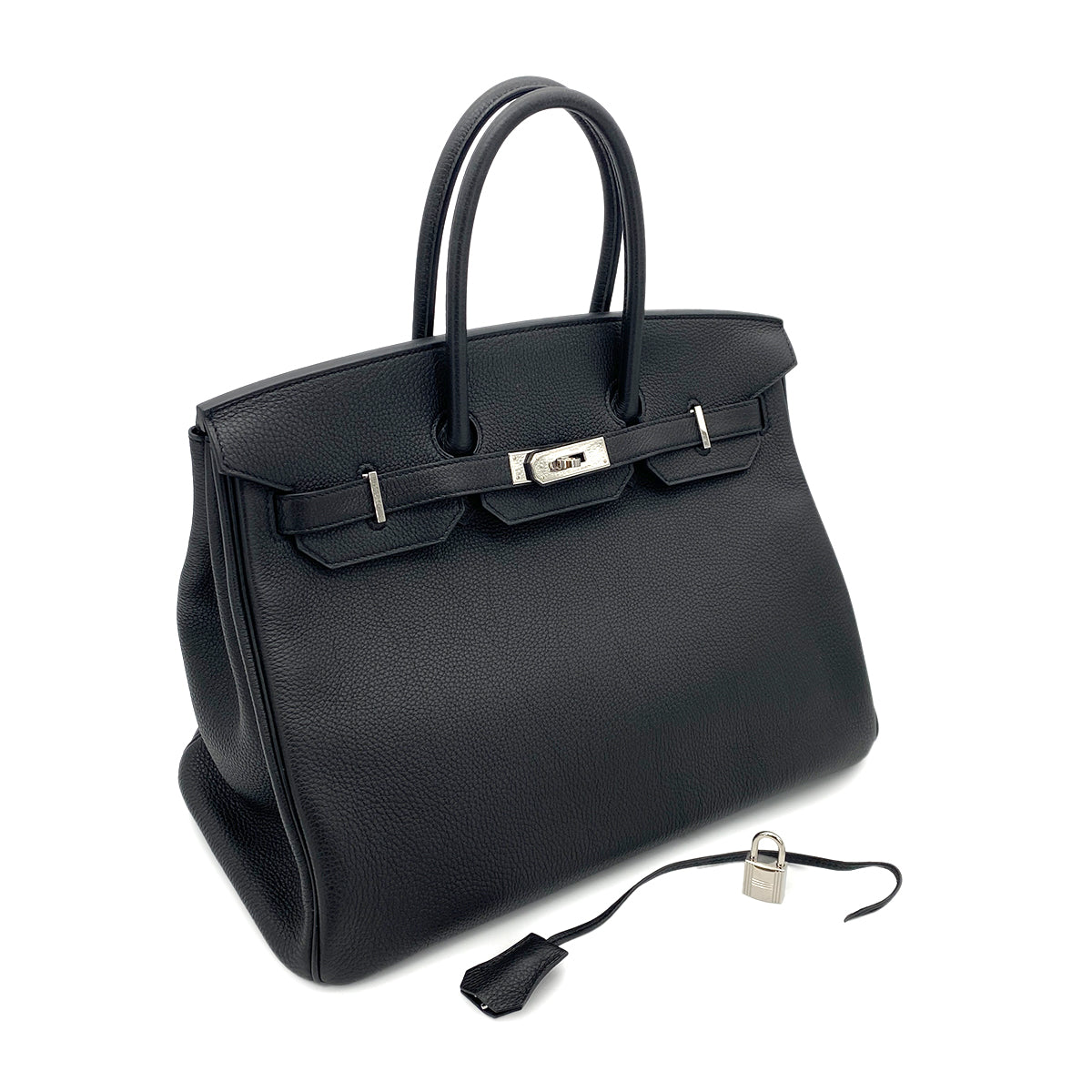 HERMES BIRKIN 35 BLACK TOGO HAND BAG R SHW 90252965