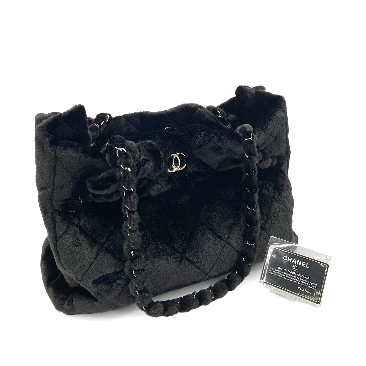 Chanel Camellia Tote Black Fantasy Fur #13 90252968