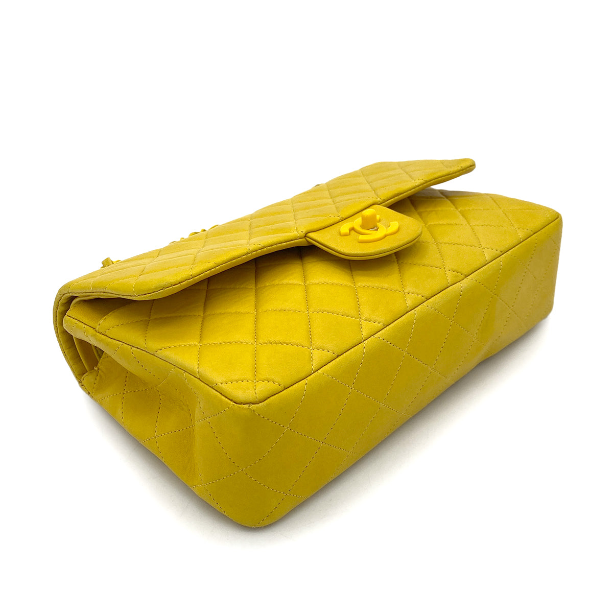 Chanel Vintage Classic Flap Medium Yellow Lambskin GHW #4 90252985