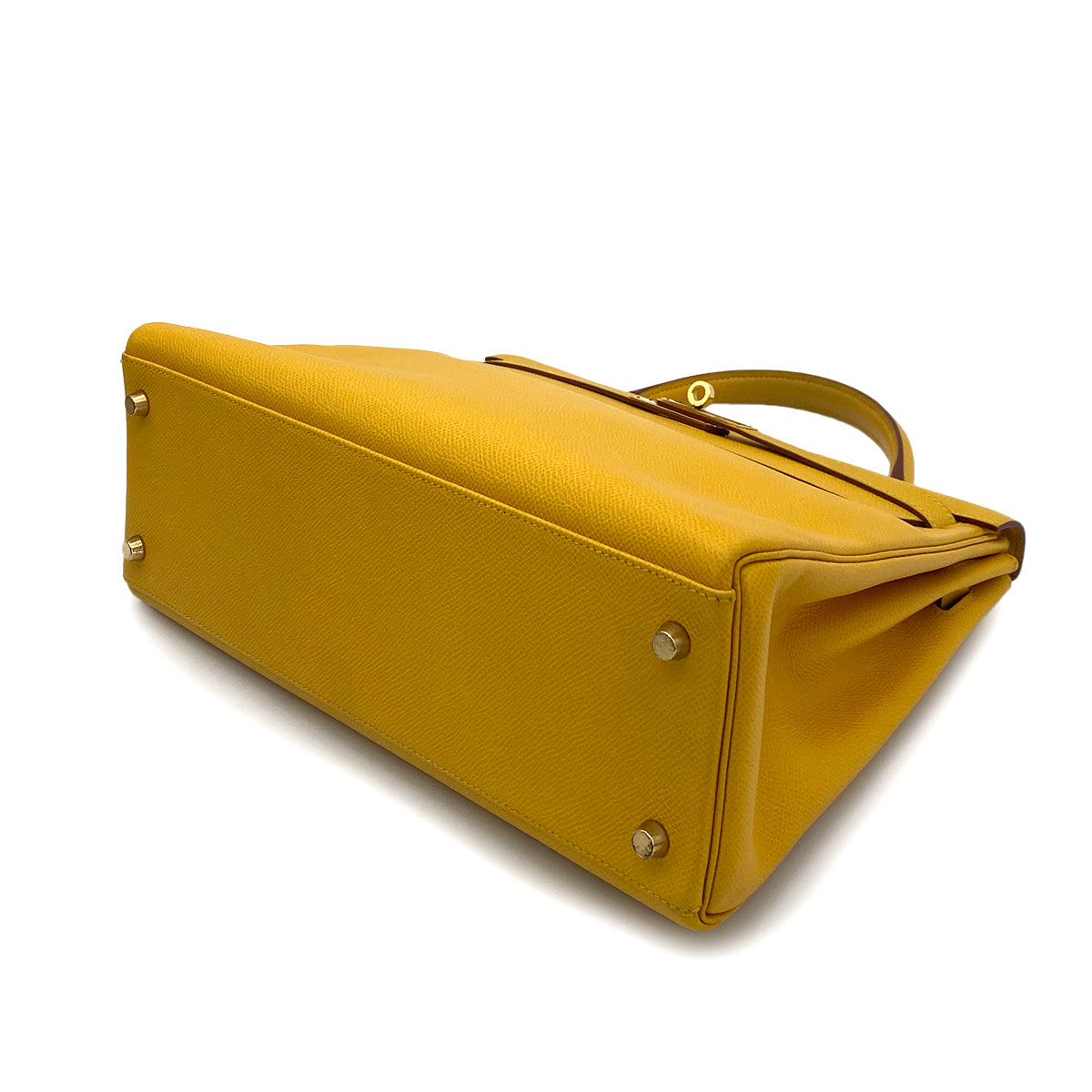 HERMES KELLY 32 RETOURNE JAUNE COUCHEVEL HAND SHOULDER BAG □A GHW 90253621